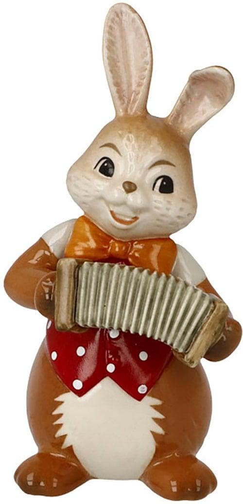 GOEBEL Osterhase Figur Hase Frecher Musikant Bunt Steingut