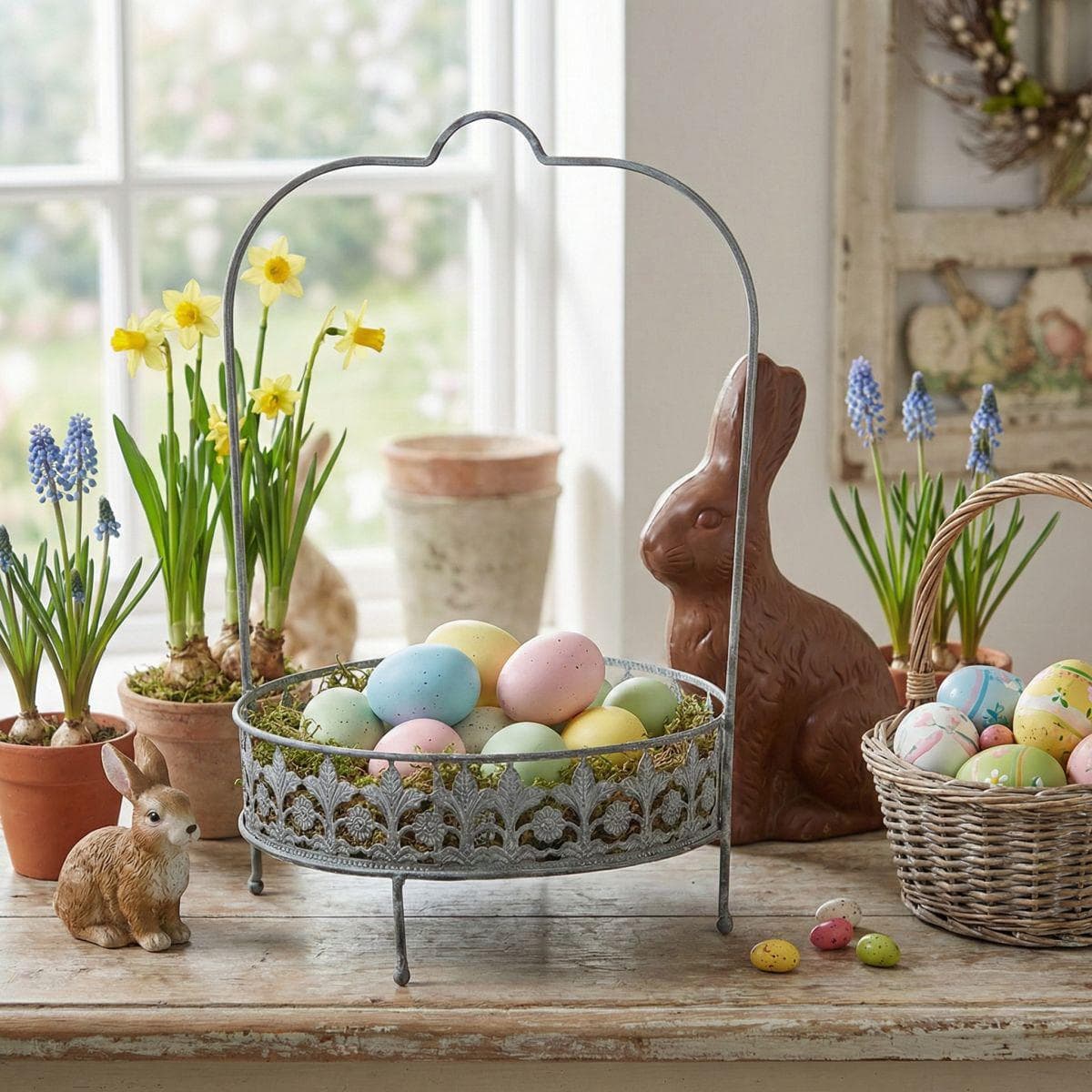 AMBIENTE HAUS Etagere Grau Rost Aluminium Servierplatte