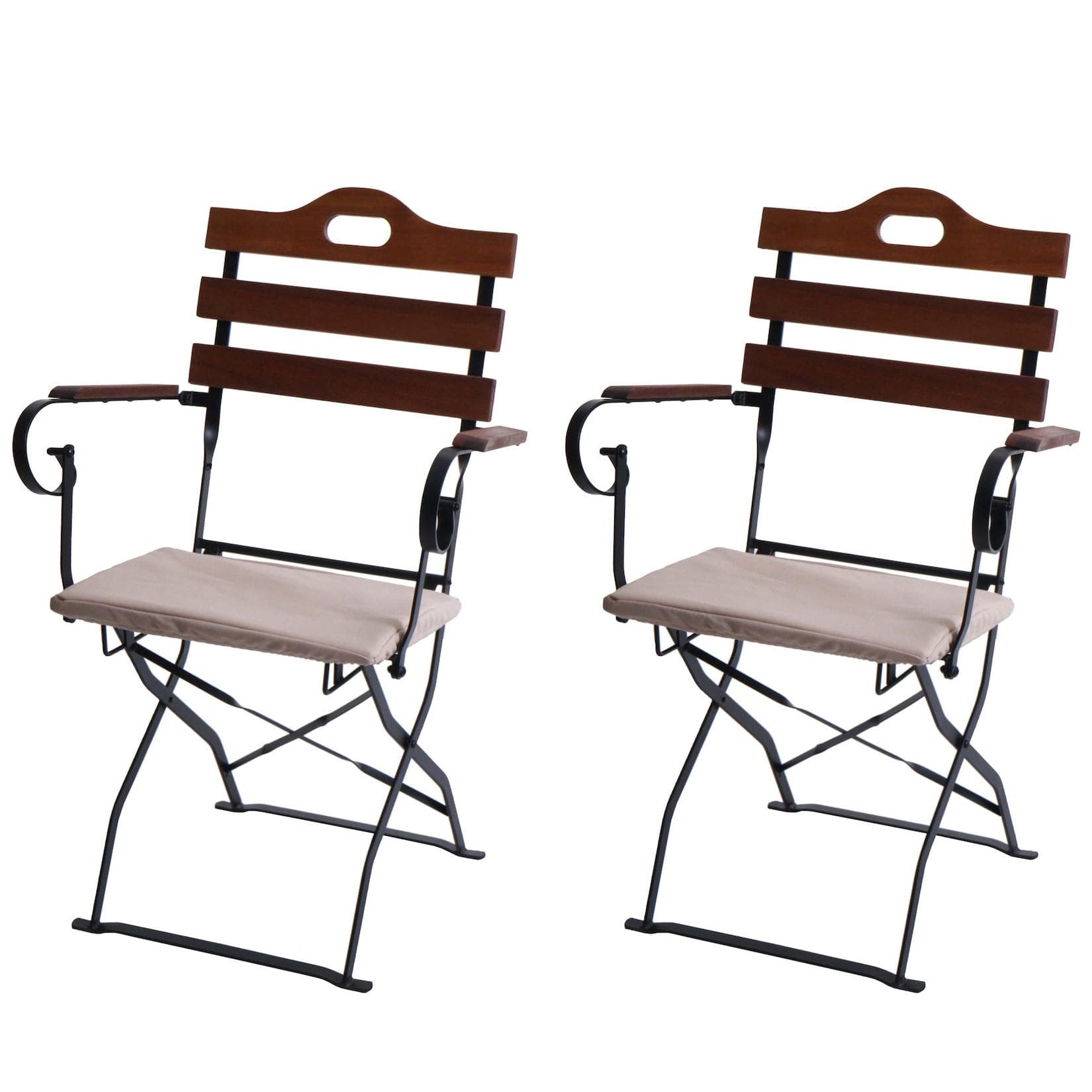 MCW 2er-Set Biergartenstuhl Akazie Klappstuhl Gastronomie-Qualität