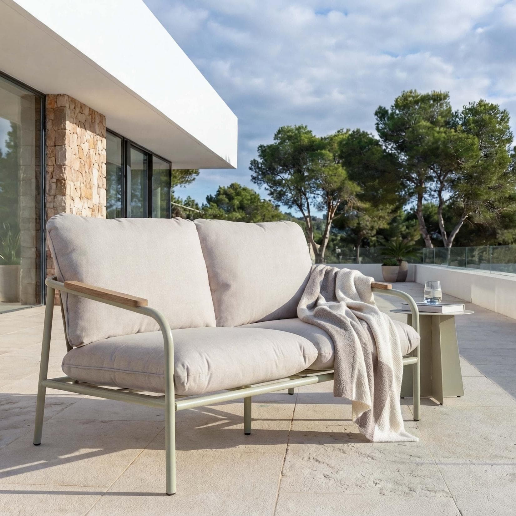 MCW Gartenbank MCW-O11 Aluminium-Gestell Beige
