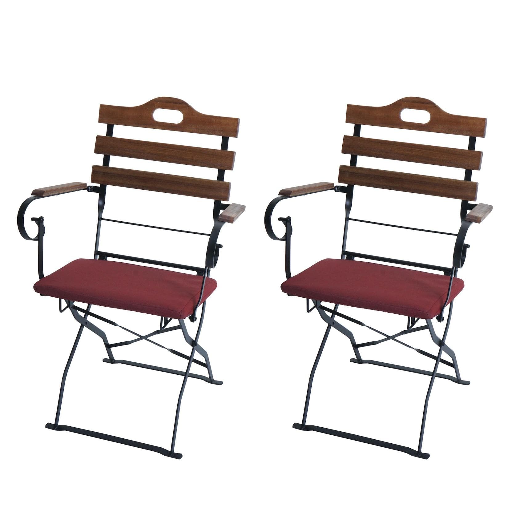 MCW 2er-Set Biergartenstuhl MCW-J40 Klappstuhl Gartenstuhl Gastronomie-Qualität Akazie