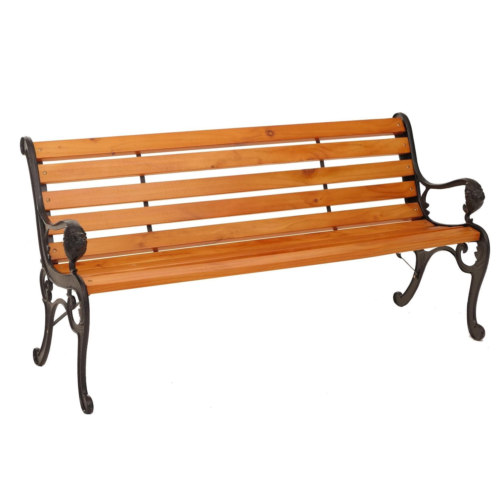 Gartenbank MCW-O25 3-Sitzer Kiefernholz Gusseisen