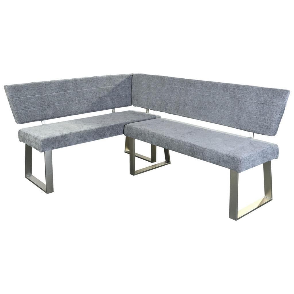 Mid.you Eckbank Hellgrau Metall Textil 3-Sitzer