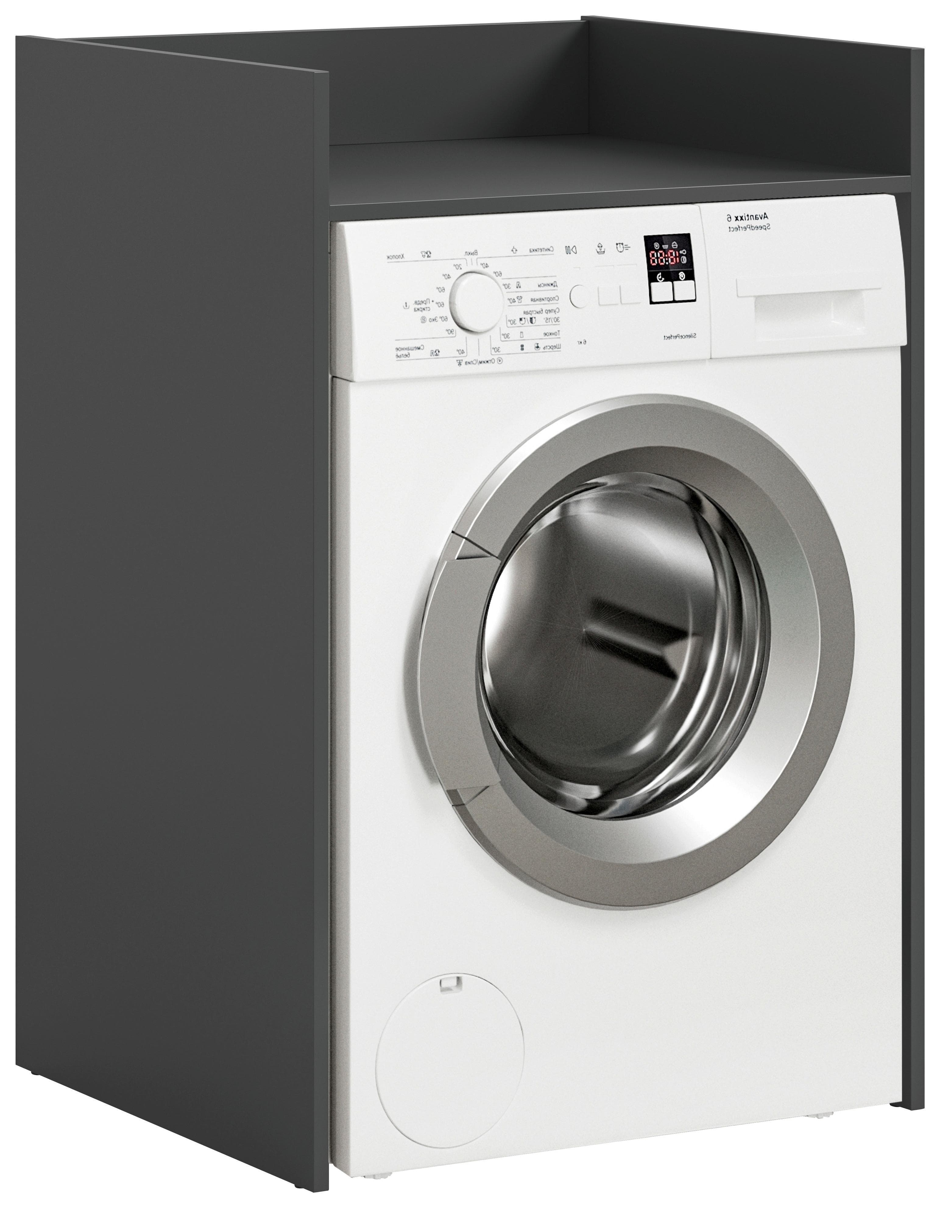 Waschmaschinenschrank Free Anthrazit mit Ablage