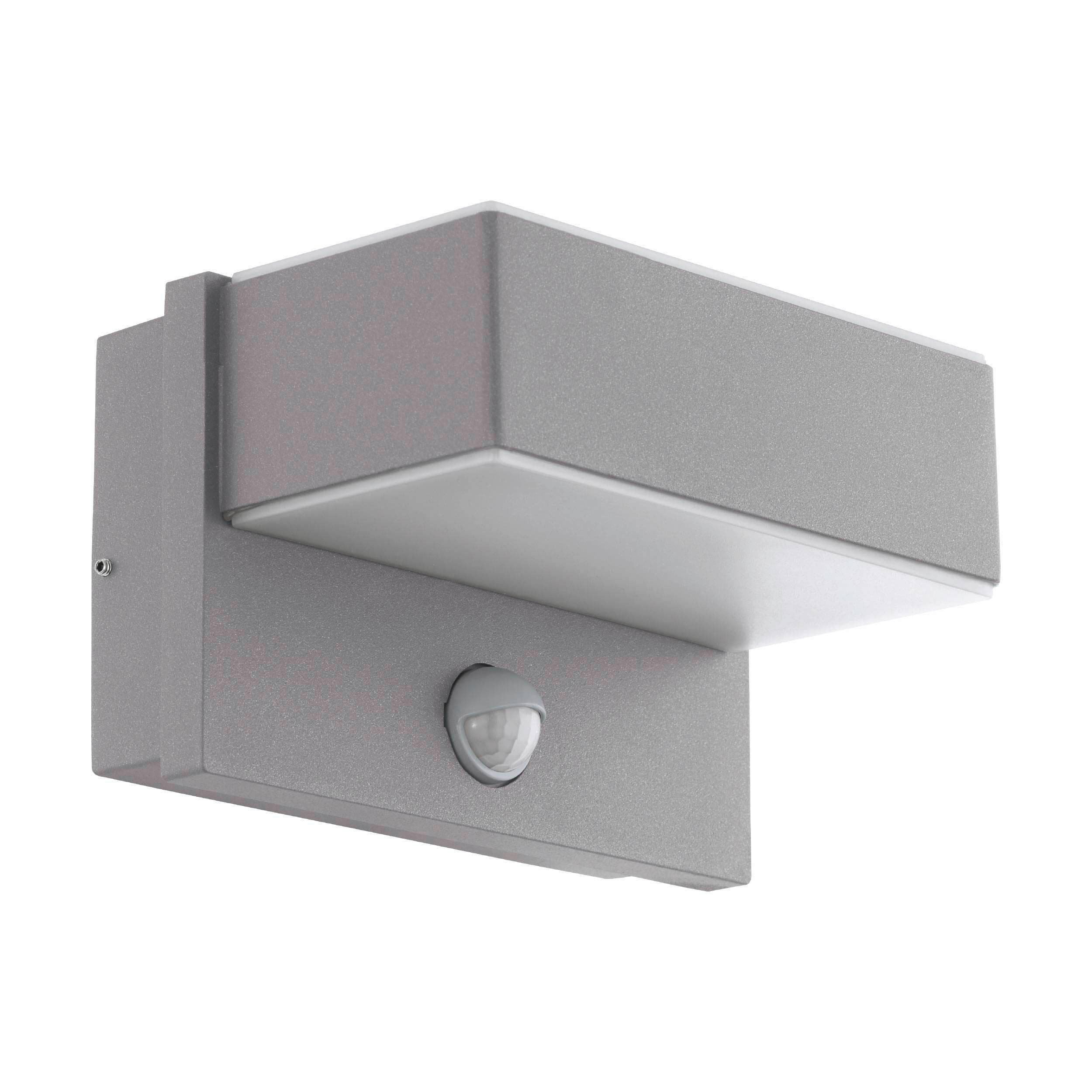 EGLO LED Außen-Wandleuchte AZZINANO silber Bewegungsmelder IP44