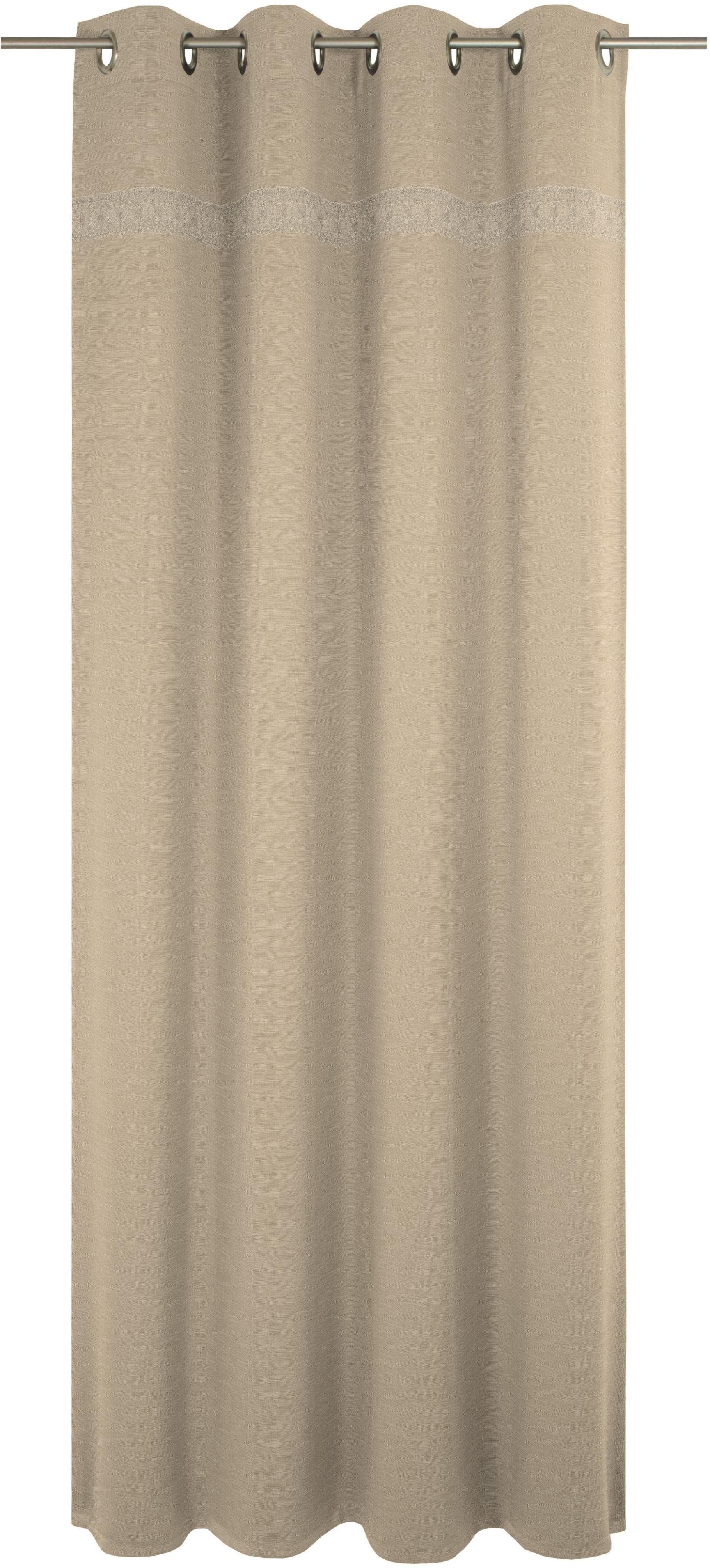 WIRTH Vorhang Wiessee Beige Natur Leinenoptik Ösen Gardine