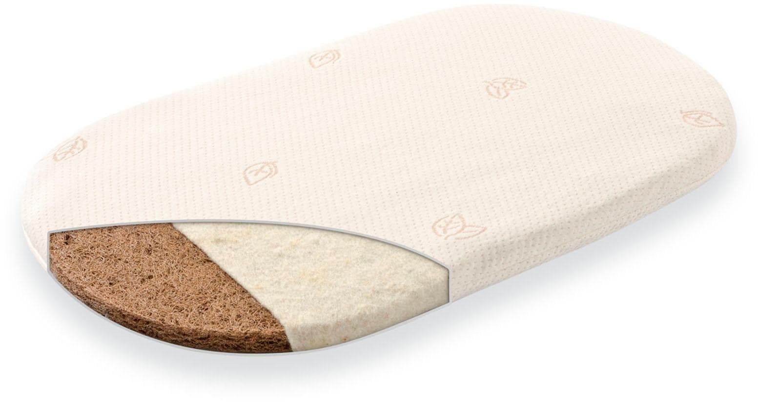 TRÄUMELAND Babymatratze Kleine Matratze Naturwölkchen Weiß Oval