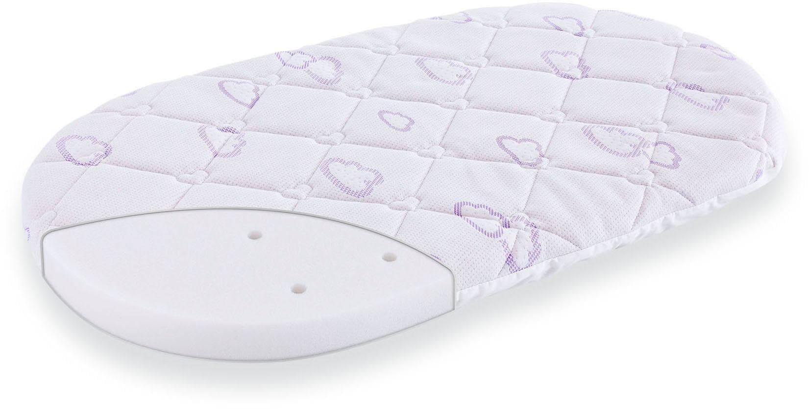 TRÄUMELAND Babymatratze Sleepy Oval 36x78cm Weiß