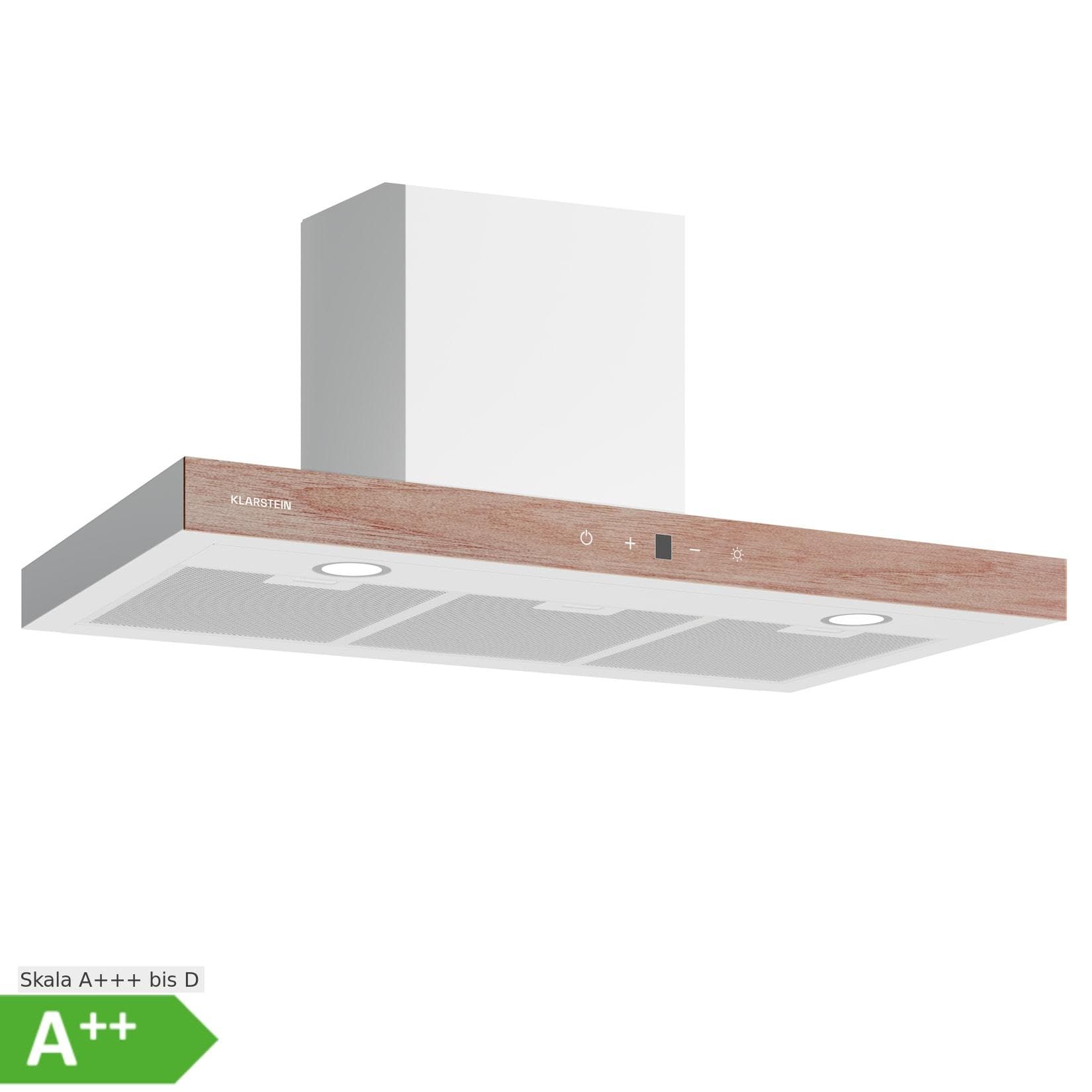 Klarstein ZenFusion T Dunstabzugshaube 881,6 m³/h A++ 210 W DC 47 dB Abluft/Umluft Weiß