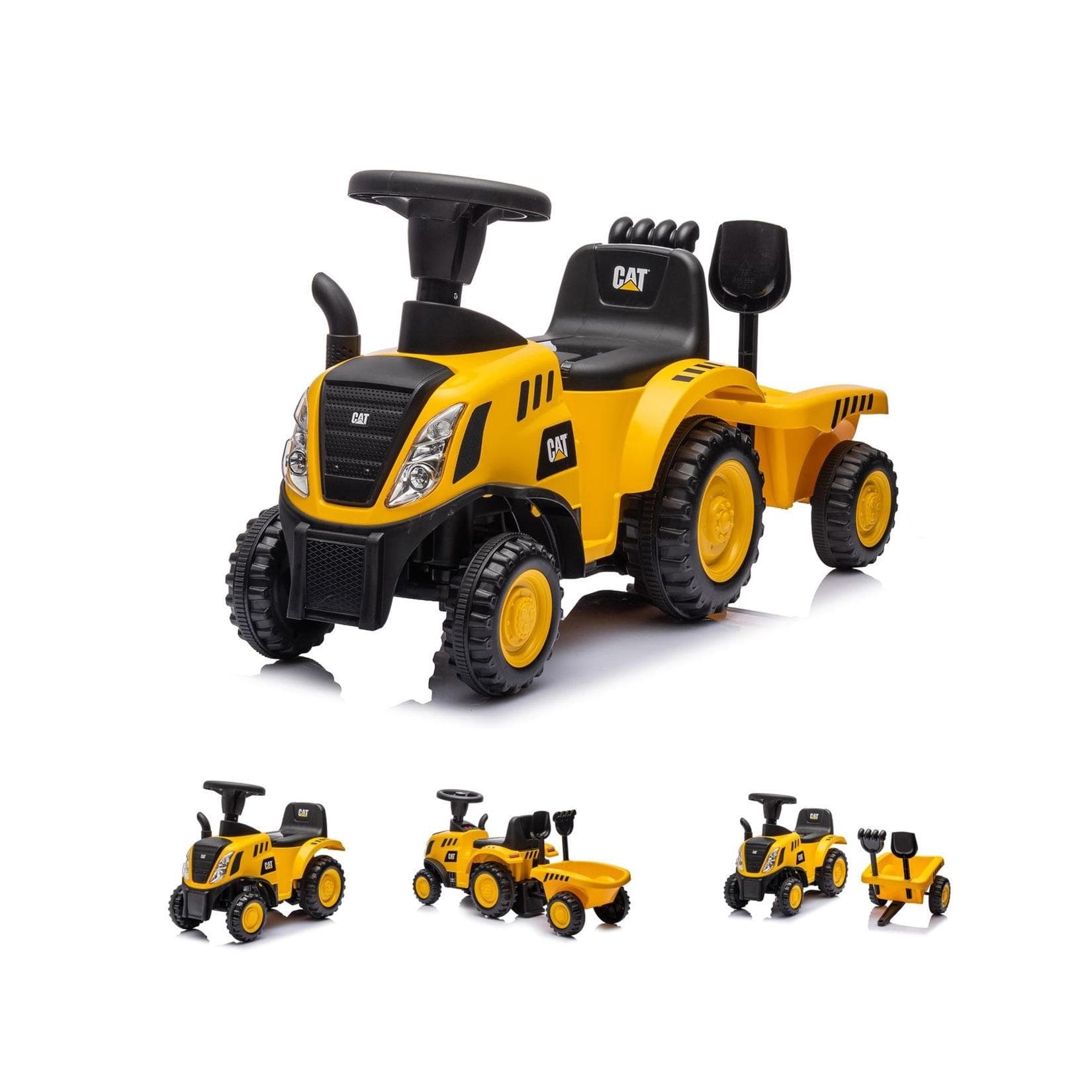 Chipolino Rutschfahrzeug CAT Traktor Musik Gelb mit Anhänger