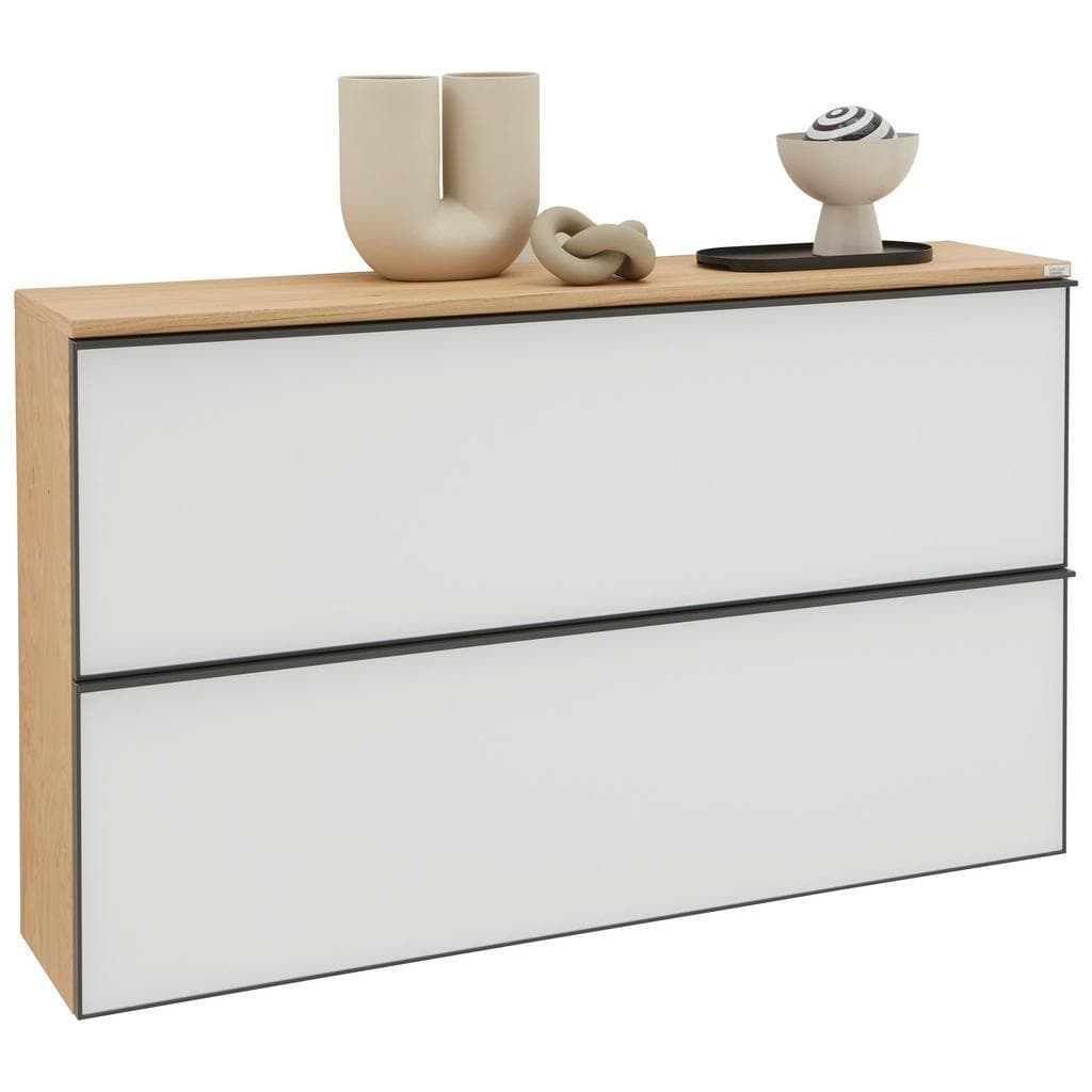 Dieter Knoll Schuhkipper, Anthrazit, Weiß, Eiche, 8 Fächer, 140x83x31 cm
