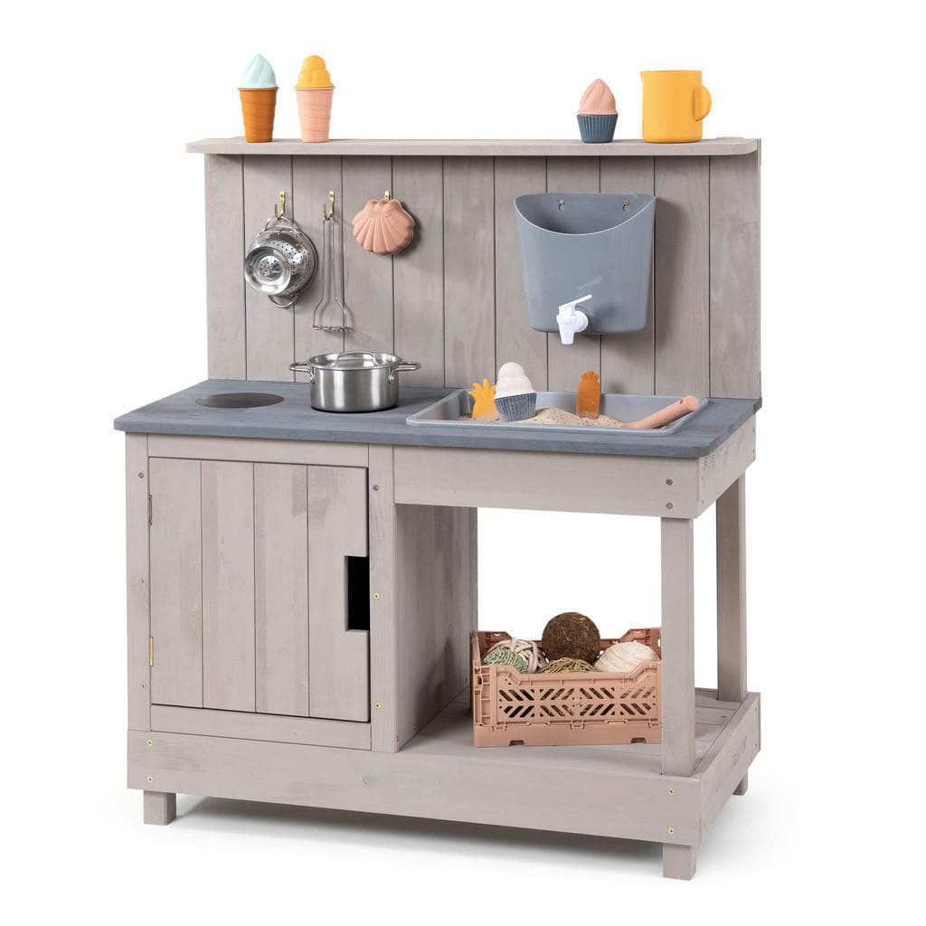 MUDDY BUDDY® Outdoor-Spielküche Mud Expert Warmgrau Holz FSC®