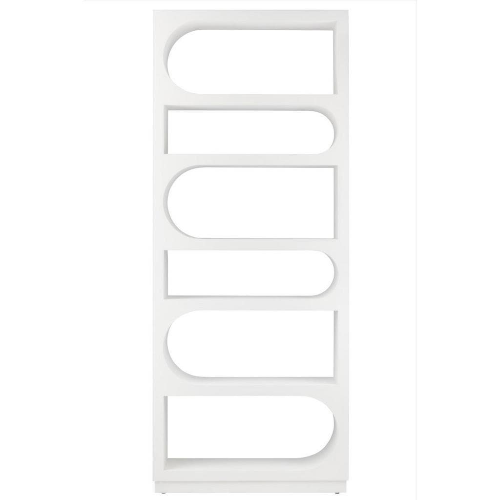 Mid.you Regal Weiß Tanne furniert 5 Fächer Bücherregal