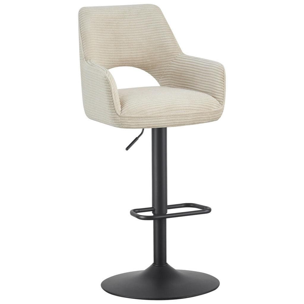 Hom`in Barhocker Schwarz Beige mit Armlehnen