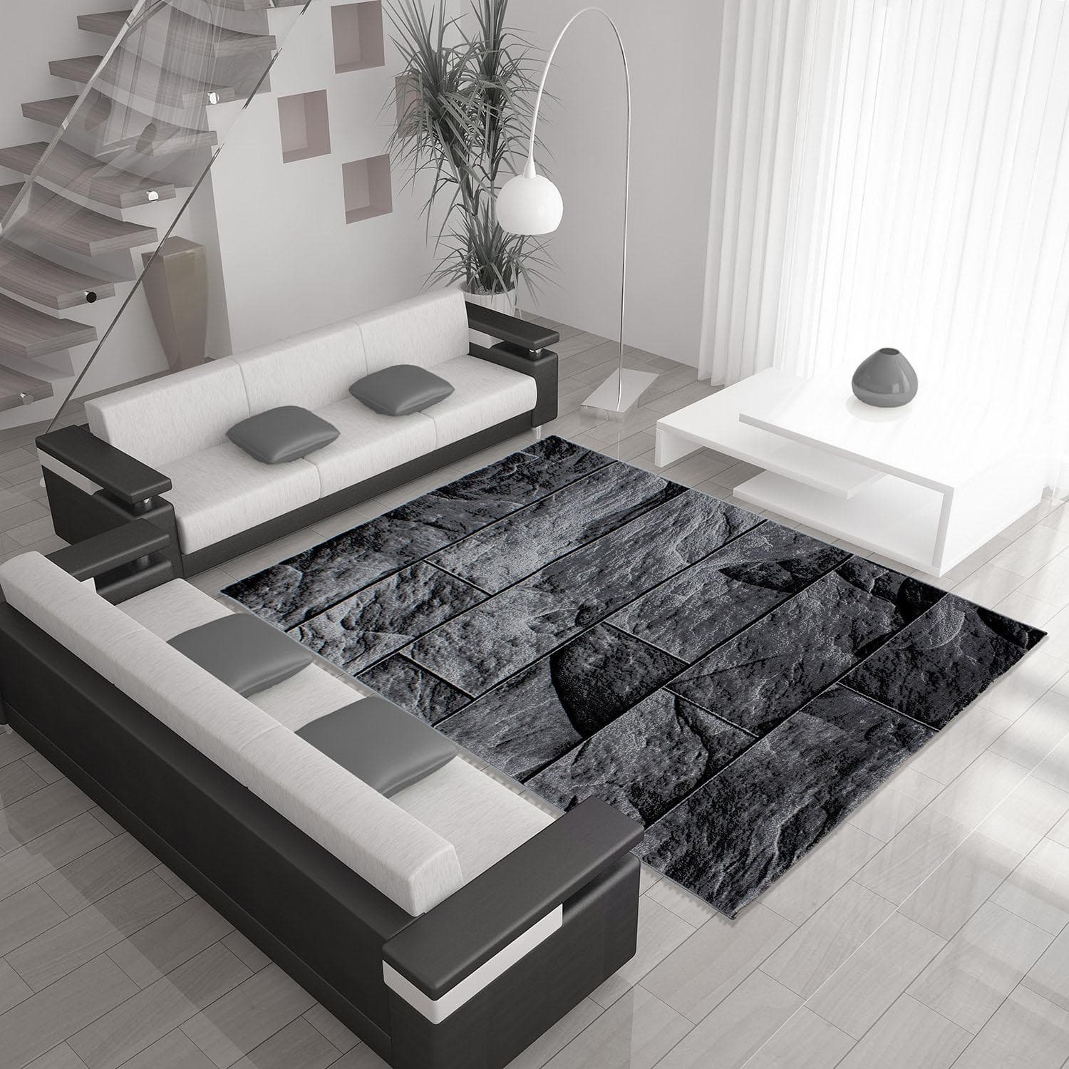 Webteppich Parma Schwarz ca. 120x170cm