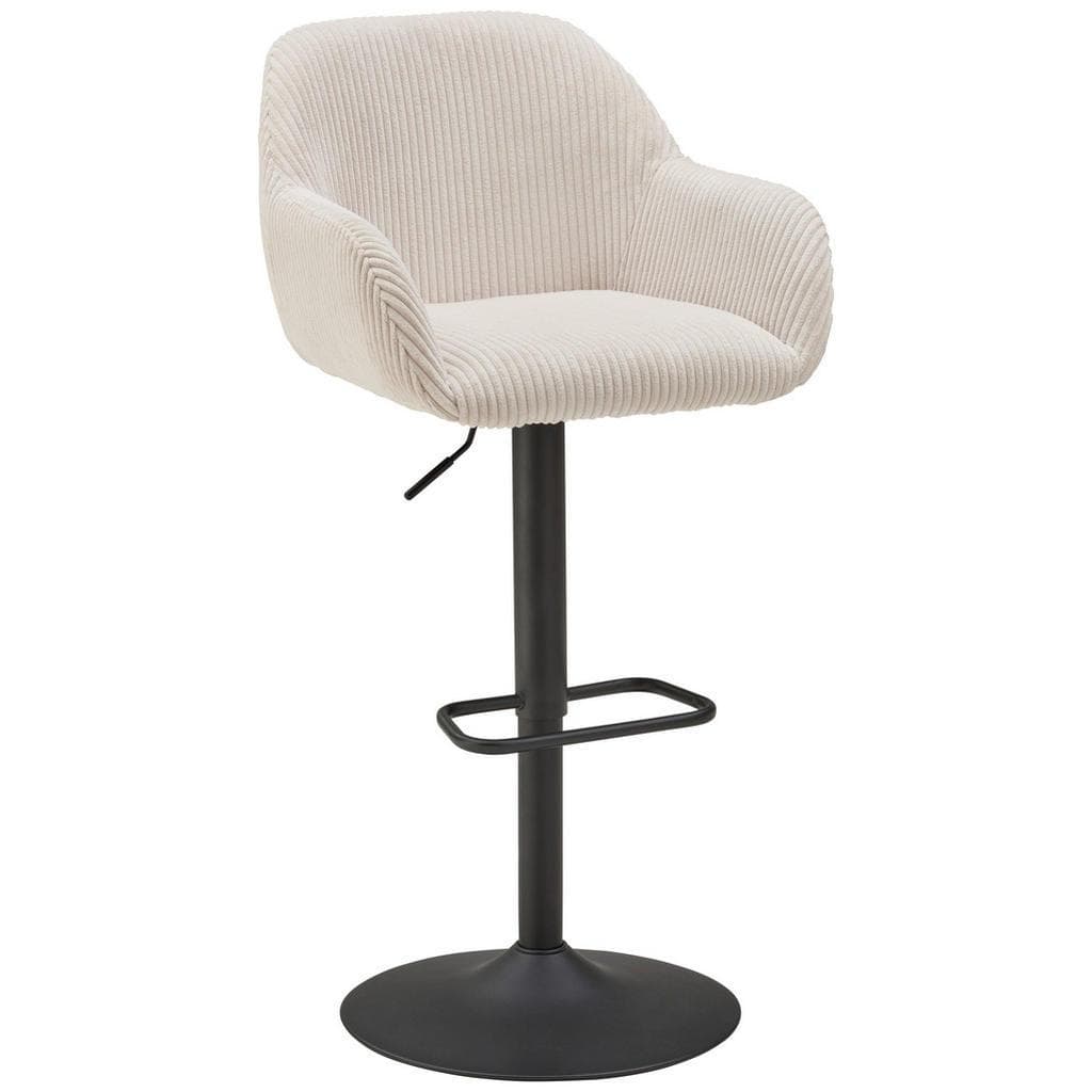 Livetastic Barhocker Schwarz Beige Metall Textil Drehkreuz