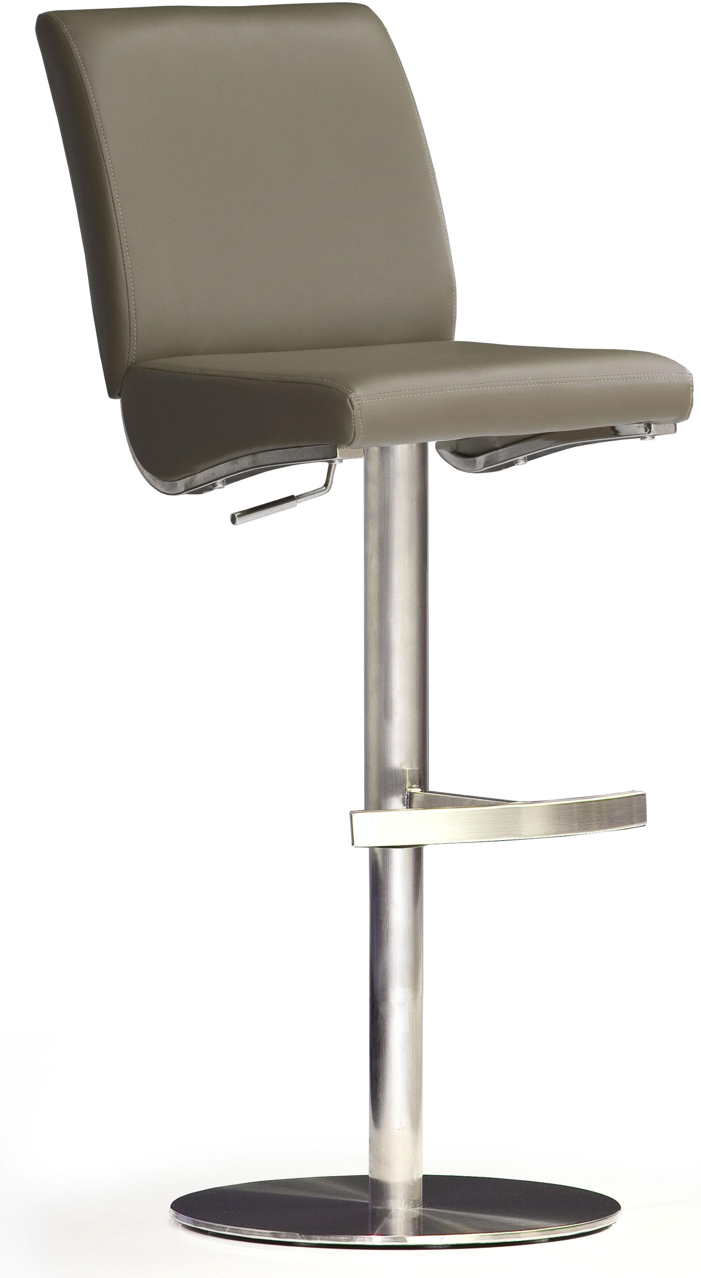 MCA Furniture Barhocker Bistrostuhl Leder Cappuccino Edelstahl