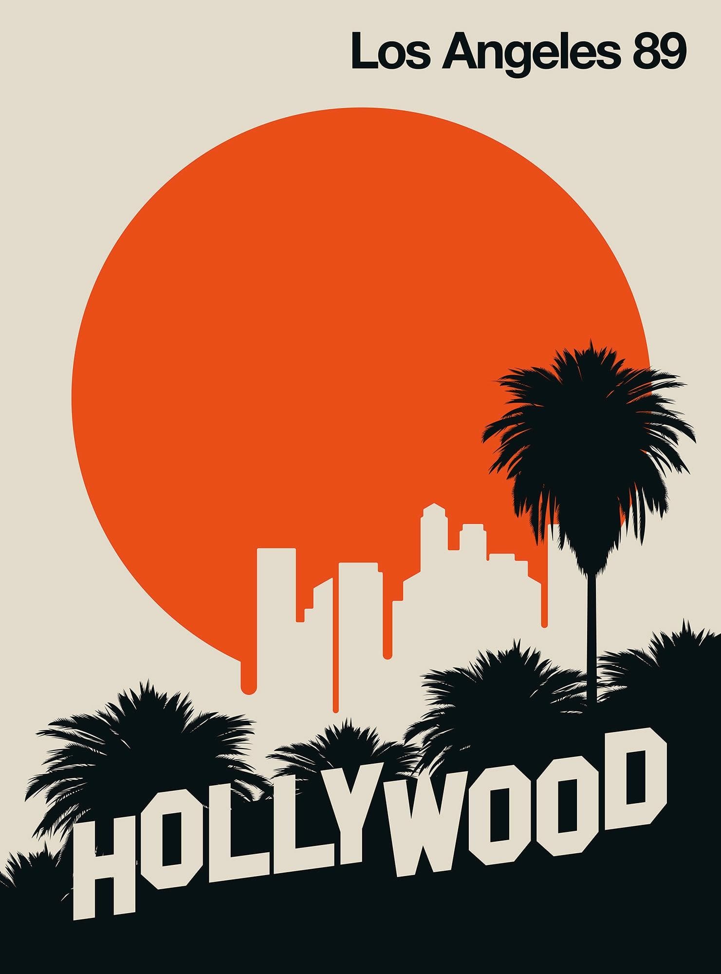 LIVING WALLS Fototapete Los Angeles 89 Vlies Beige Orange Schwarz