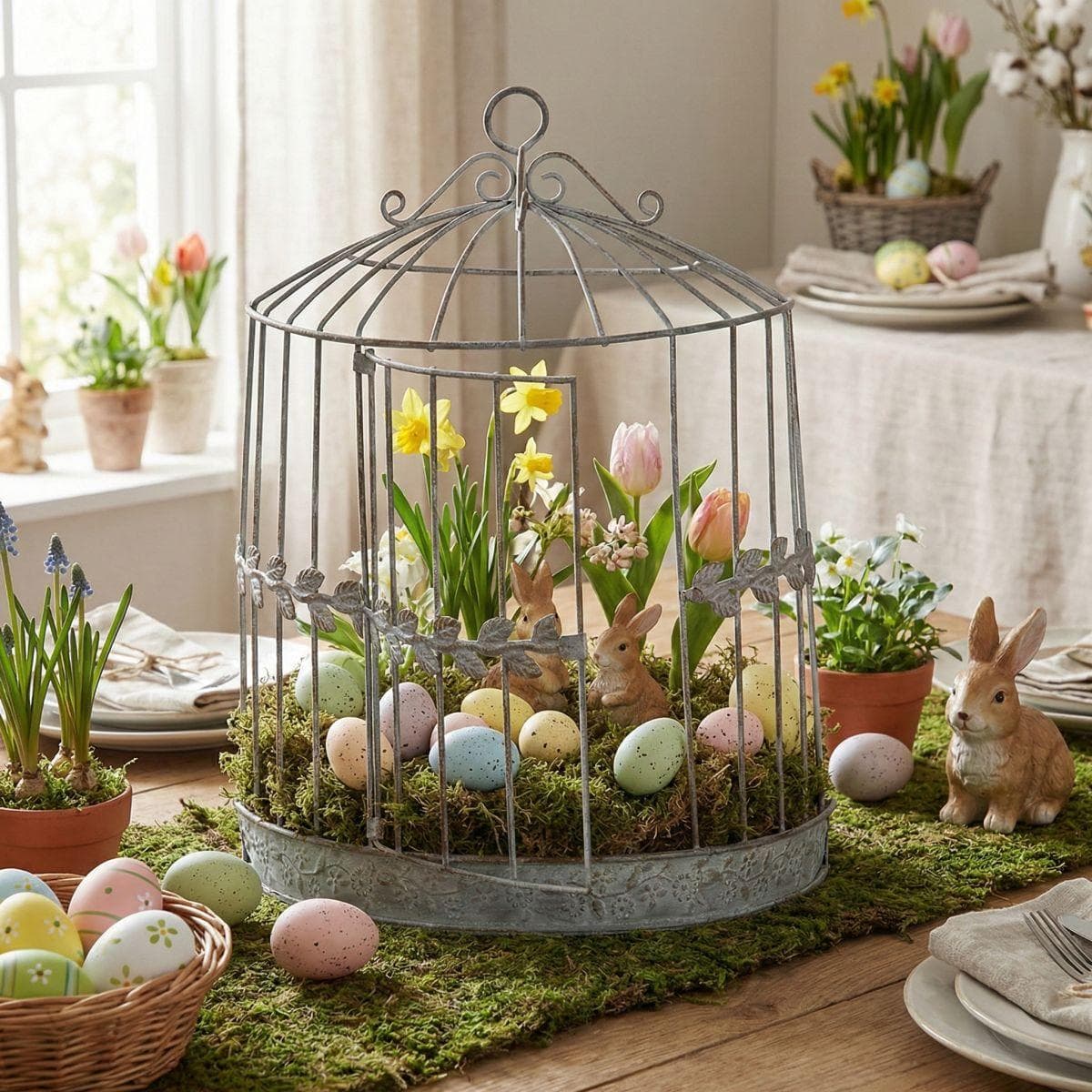 AMBIENTE HAUS Blumenständer zum Hängen grau antikgrau rost