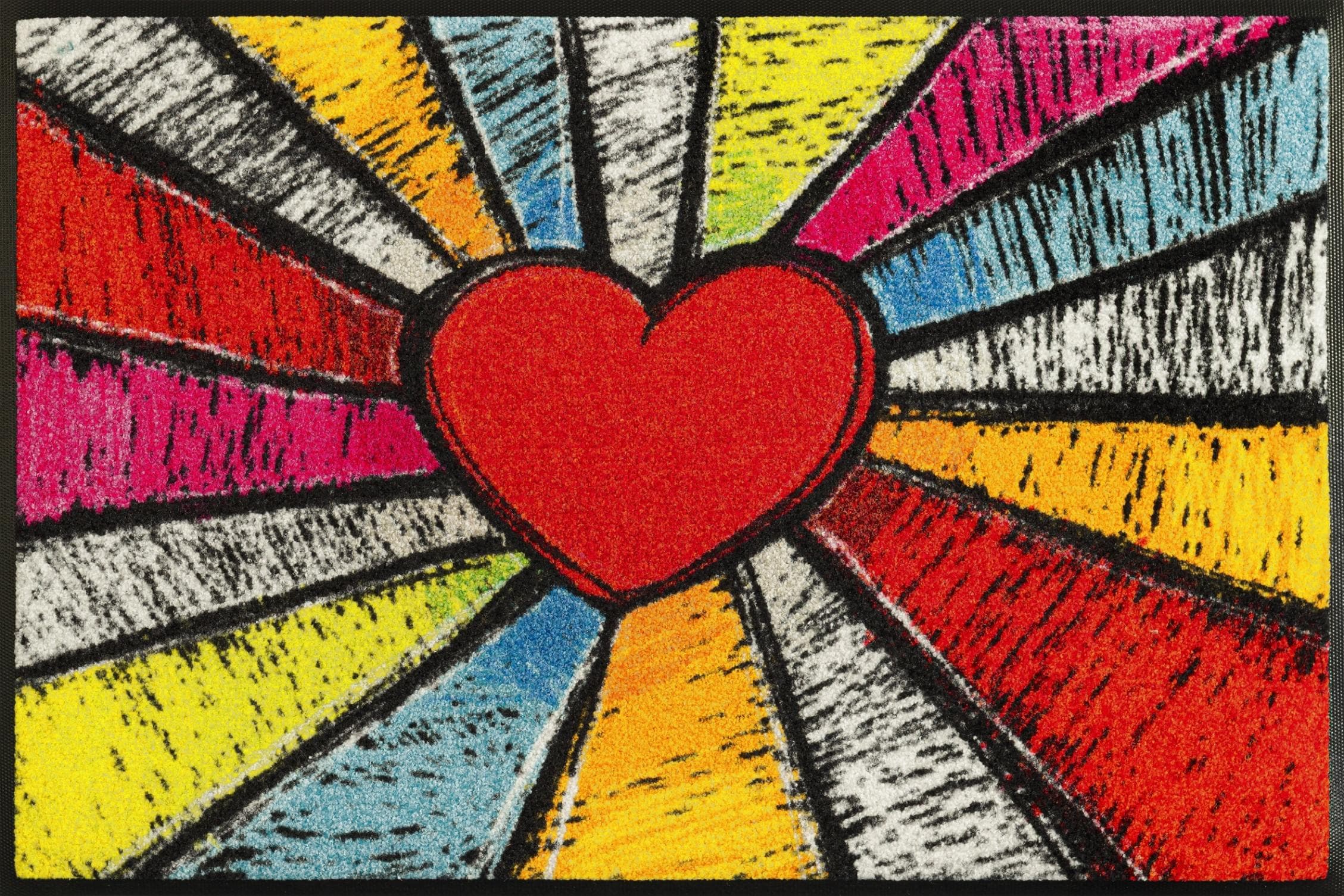 WASH+DRY BY KLEEN-TEX Fußmatte Pop Art Heart Bunt