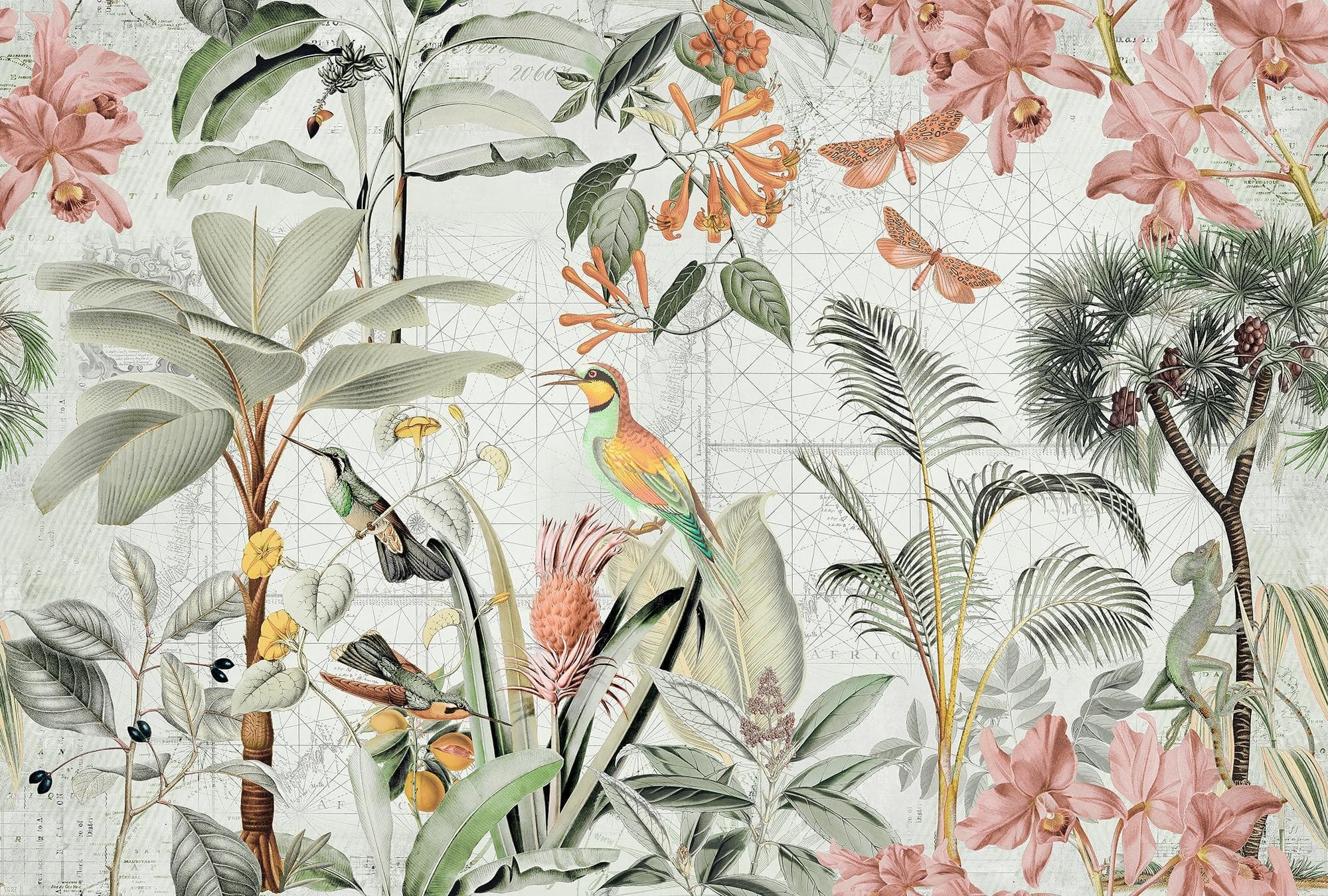 Livingwalls Fototapete ARTist Tropical Paradise Bunt Vlies