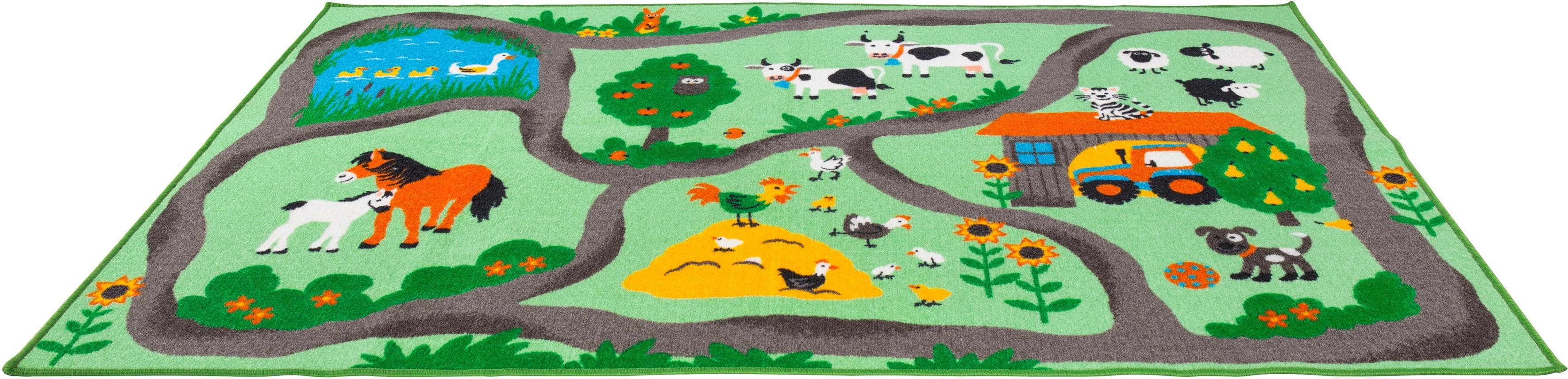 ANDIAMO Kinderteppich Farmstead Bunt Bauernhof Motiv