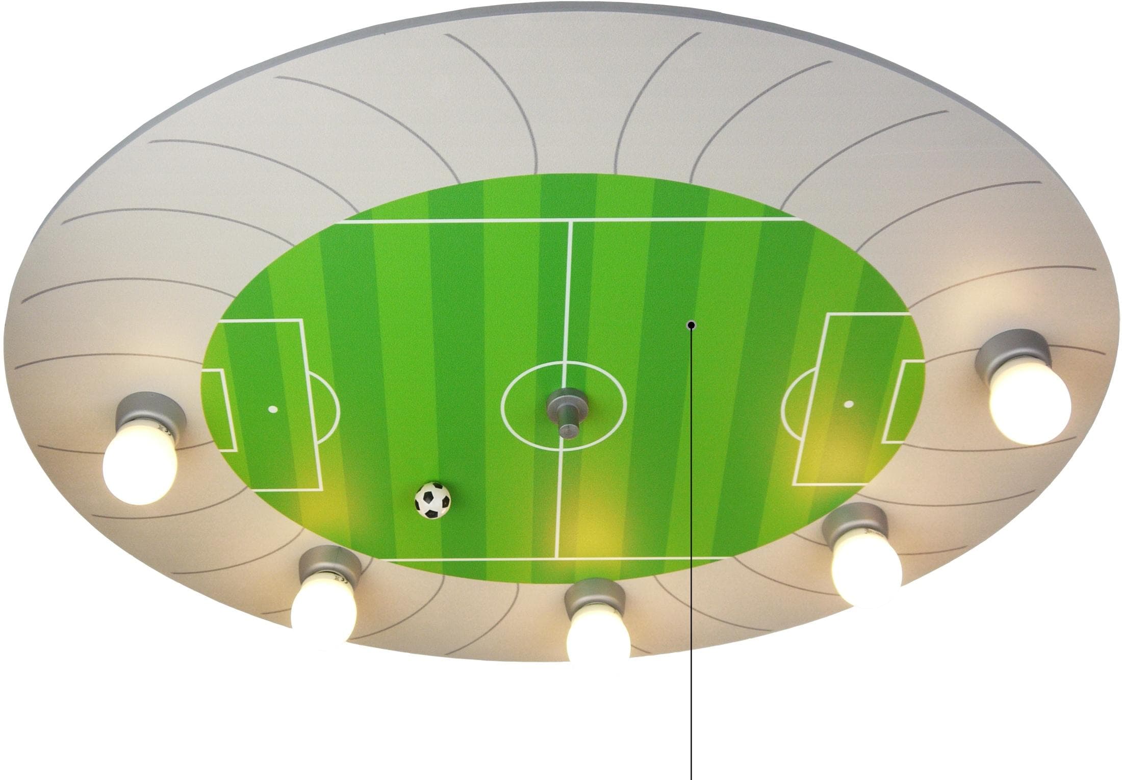 Deckenleuchte Fußballstadion mit LED-Lichtpunkten