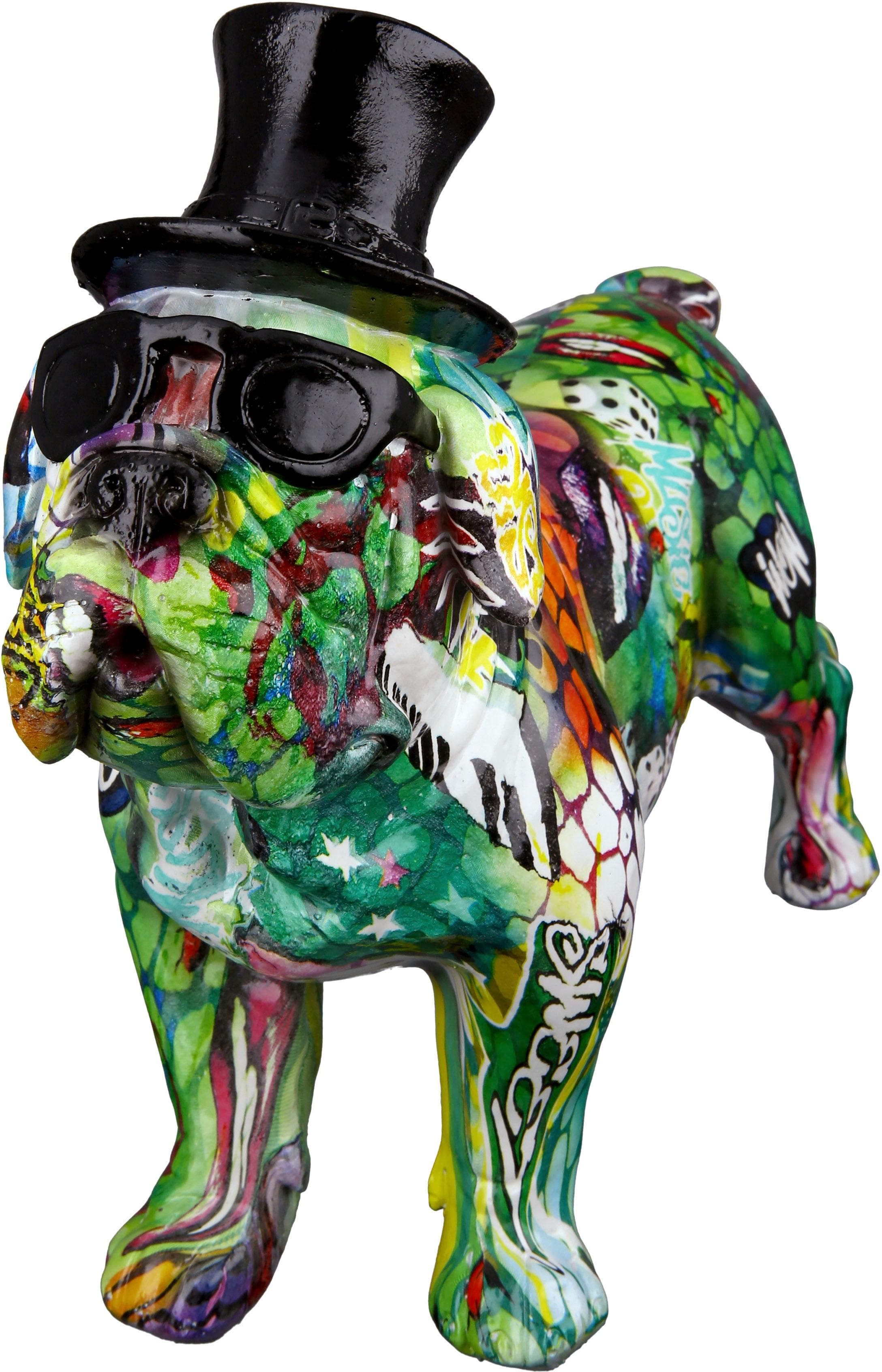 Tierfigur Mops Street Art Graffiti-Design Kunstharz