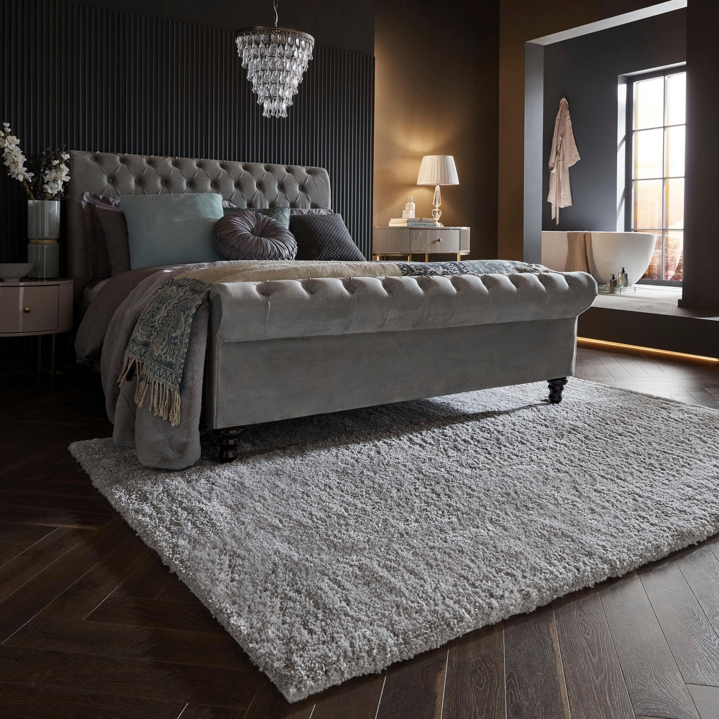 Hochflor-Teppich Feather Soft Grau 160x230 cm