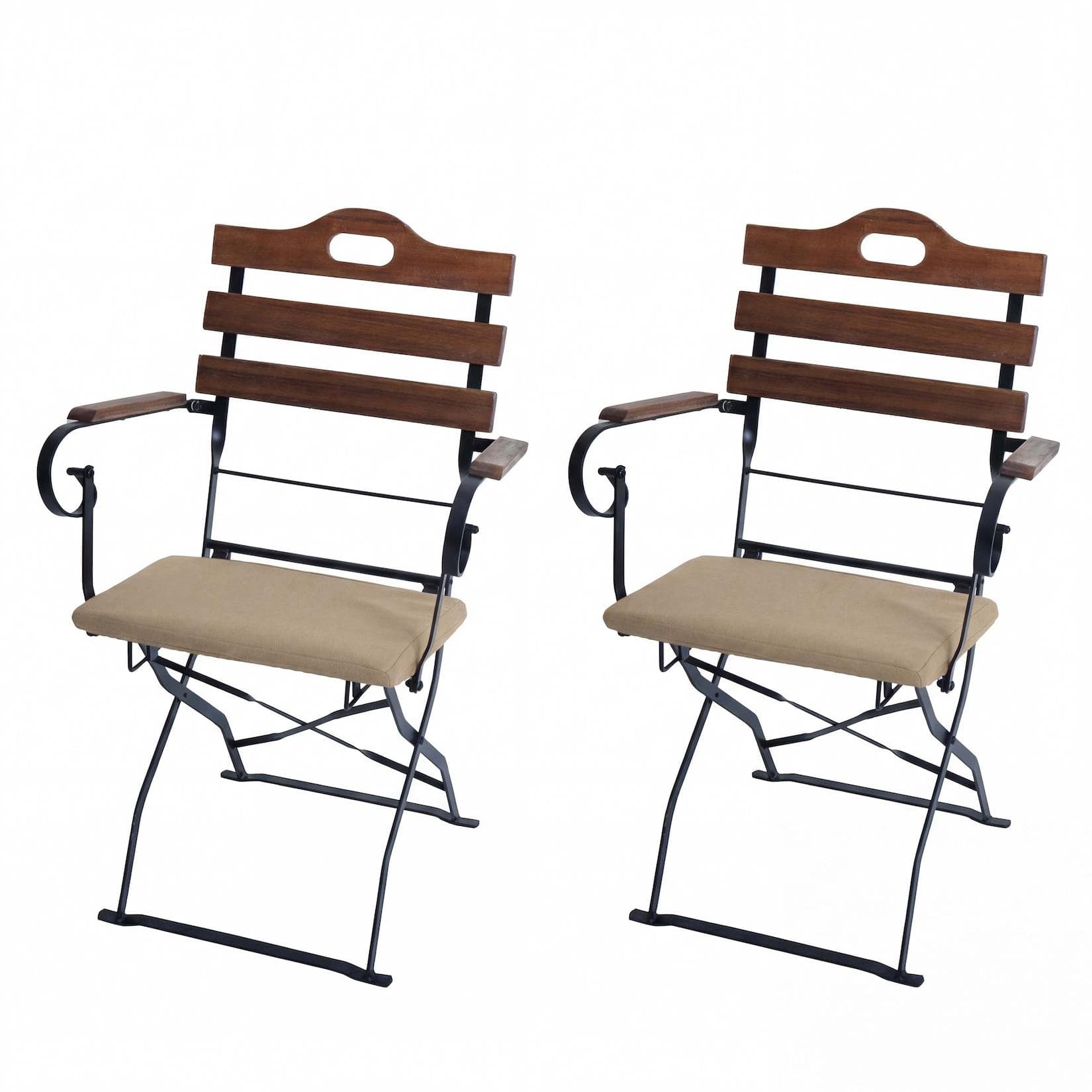 2er-Set Biergartenstuhl MCW-J40 Klappstuhl Gartenstuhl Gastronomie-Qualität Akazie