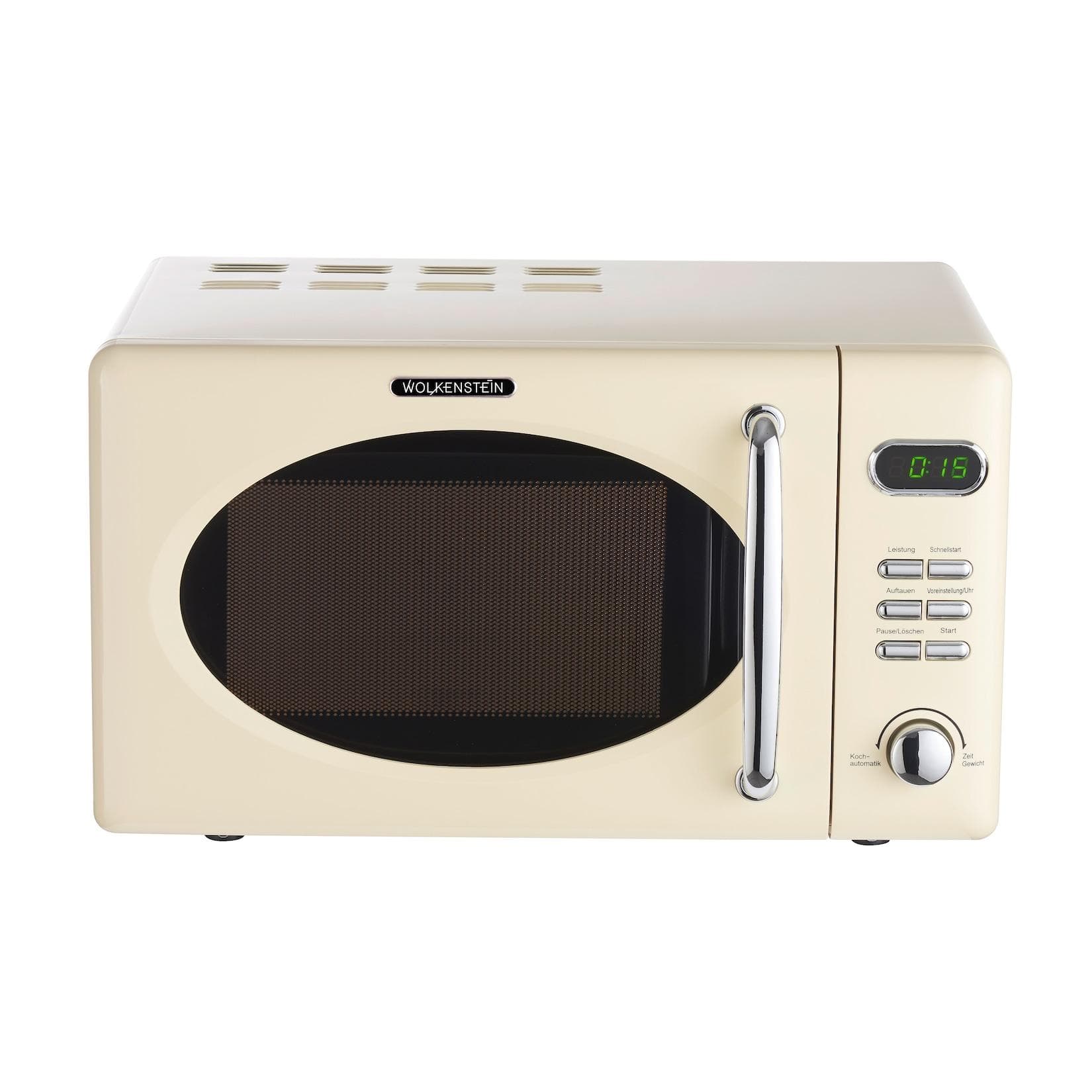 Wolkenstein Mikrowelle WMW720 SC - Retro-Design, 700 Watt, 20 Liter, Creme