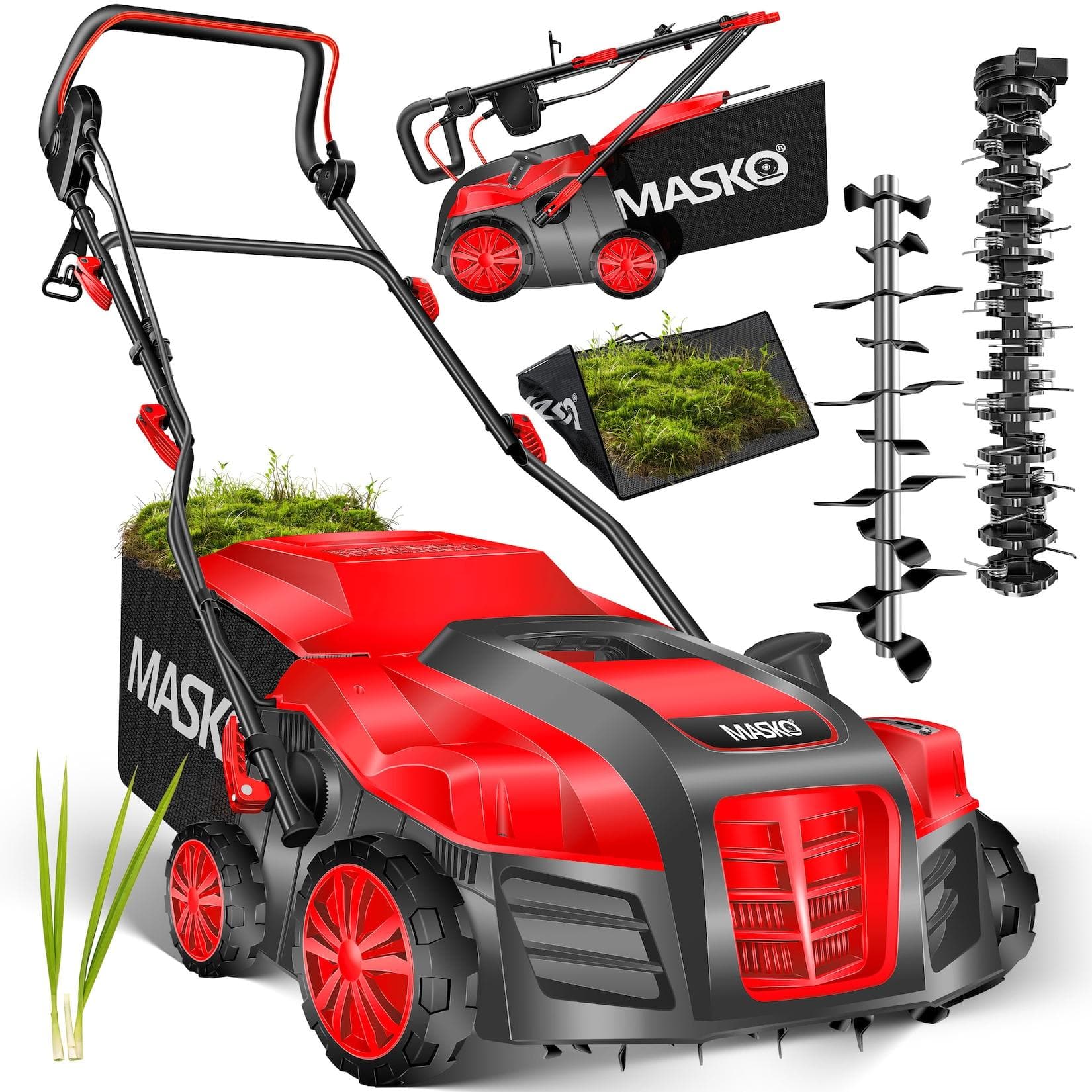 MASKO® Elektro 2in1 Vertikutierer Rasenlüfter 1800W 40cm