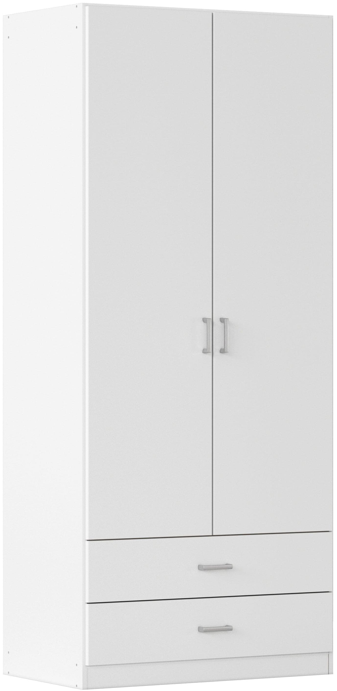 Rauch Gamma Drehtürenschrank Alpinweiß mit Schubladen