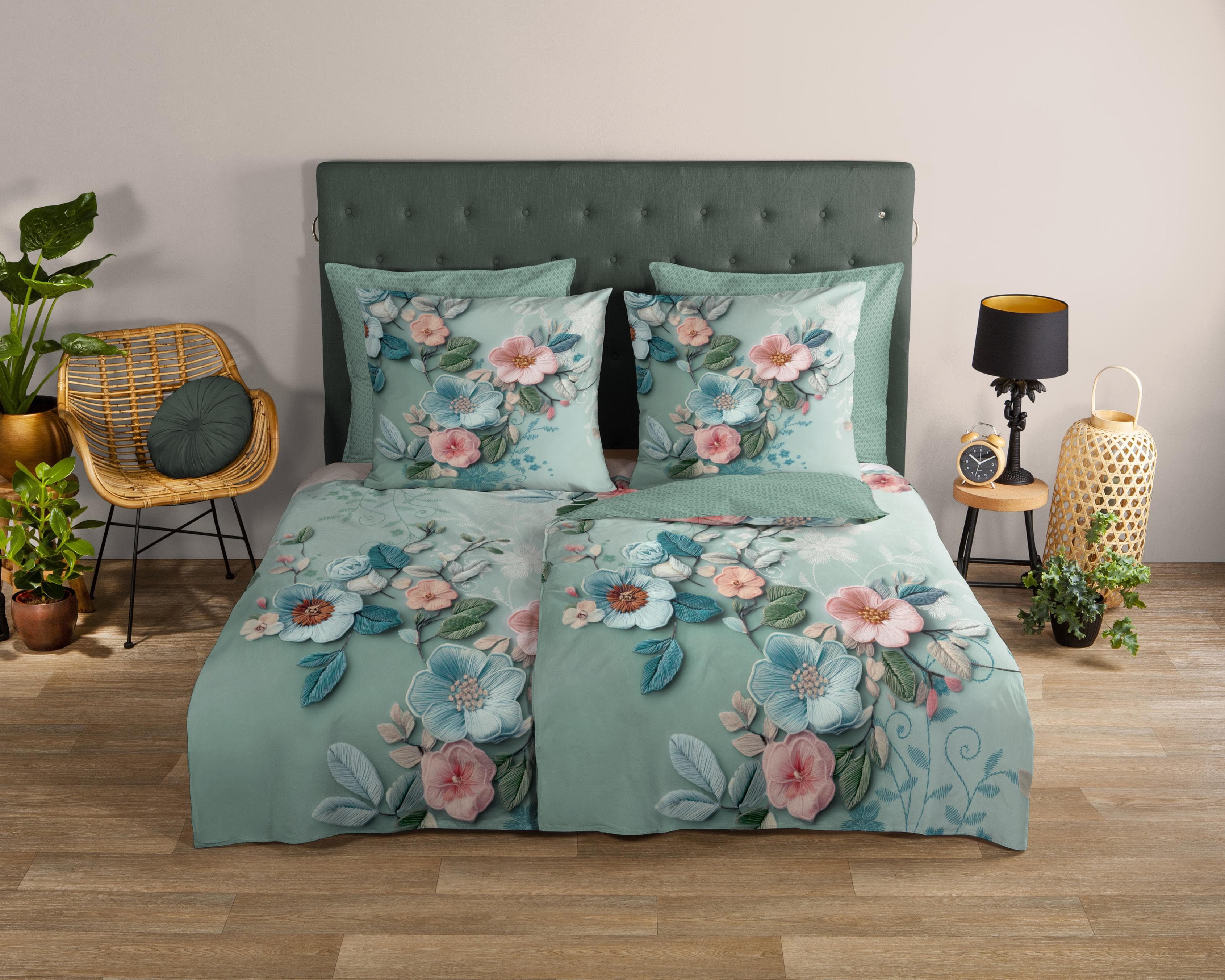 Wendebettwäsche GOOD MORNING Taleen Grün 2-teilig