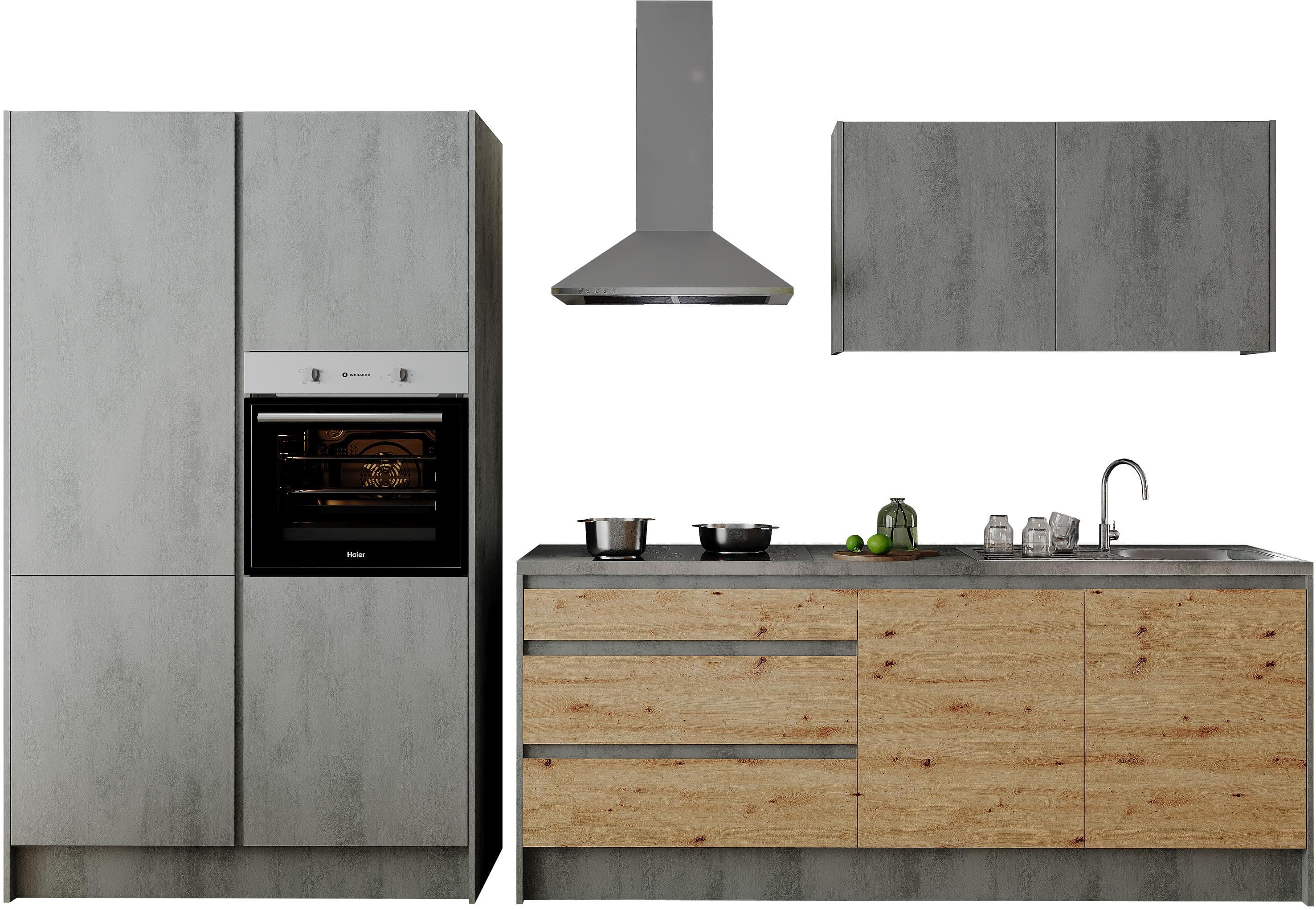 BASIC BY BALCULINA Isis Küchenzeile Modern Anthrazit Eiche