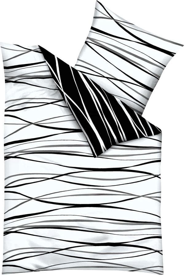 Kaeppel Wendebettwäsche MOTION 100% Baumwolle Schwarz-Weiß Mako-Satin