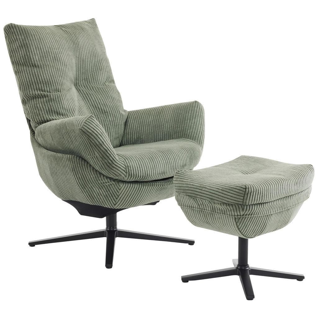 Carryhome Relaxsesselset Grün Schwarz Metall Textil