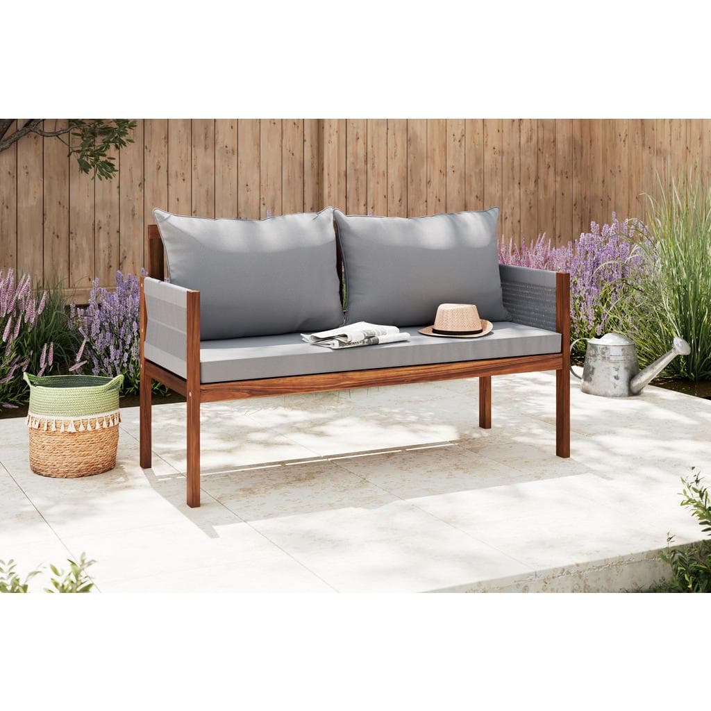 Ambia Garden Gartenbank Grau Akazie 2-Sitzer