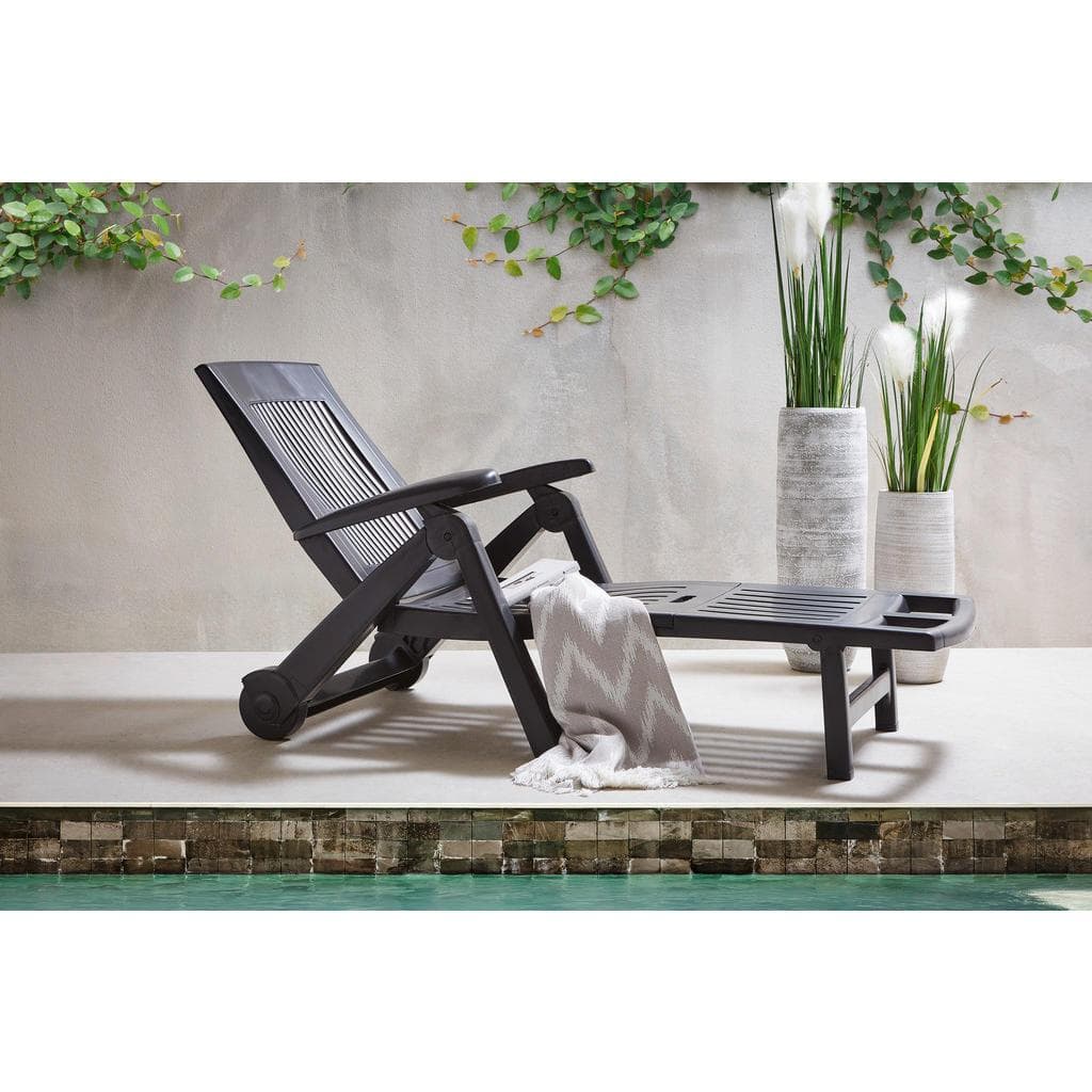 Ambia Garden Gartenliege Anthrazit Kunststoff Klappbar