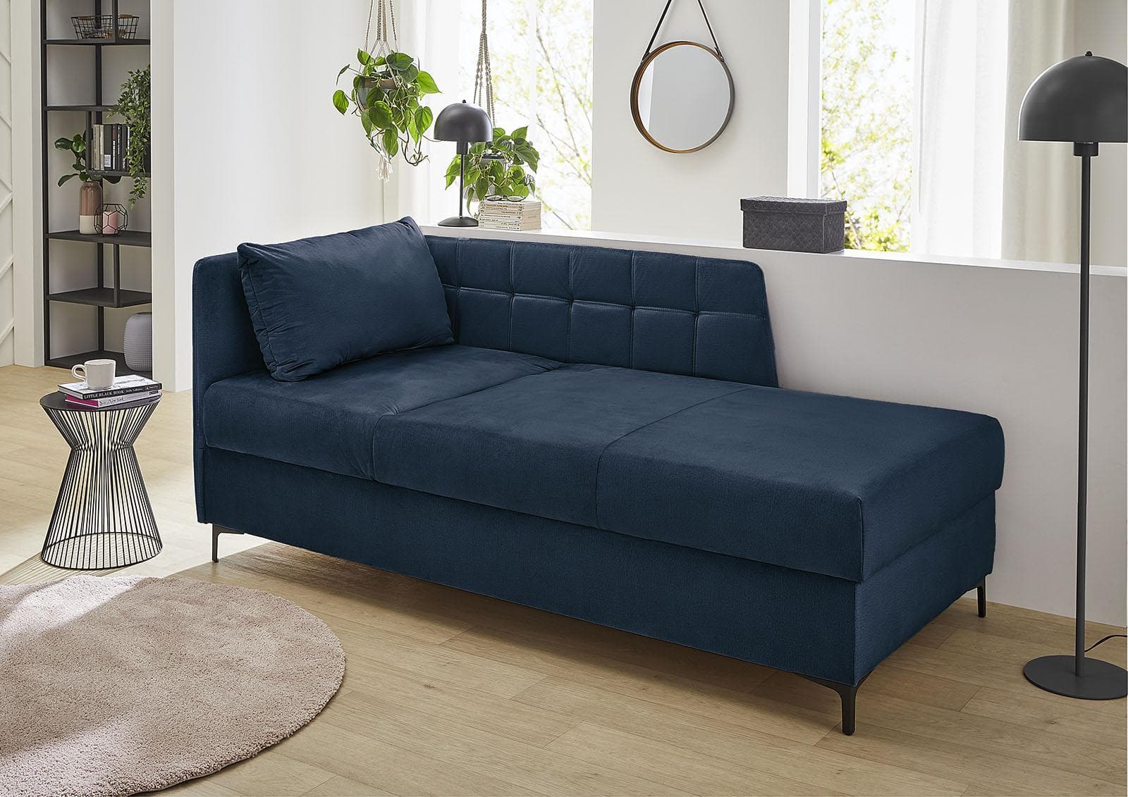 Jockenhöfer Recamiere Marlin Dunkelblau mit Verstellfunktion