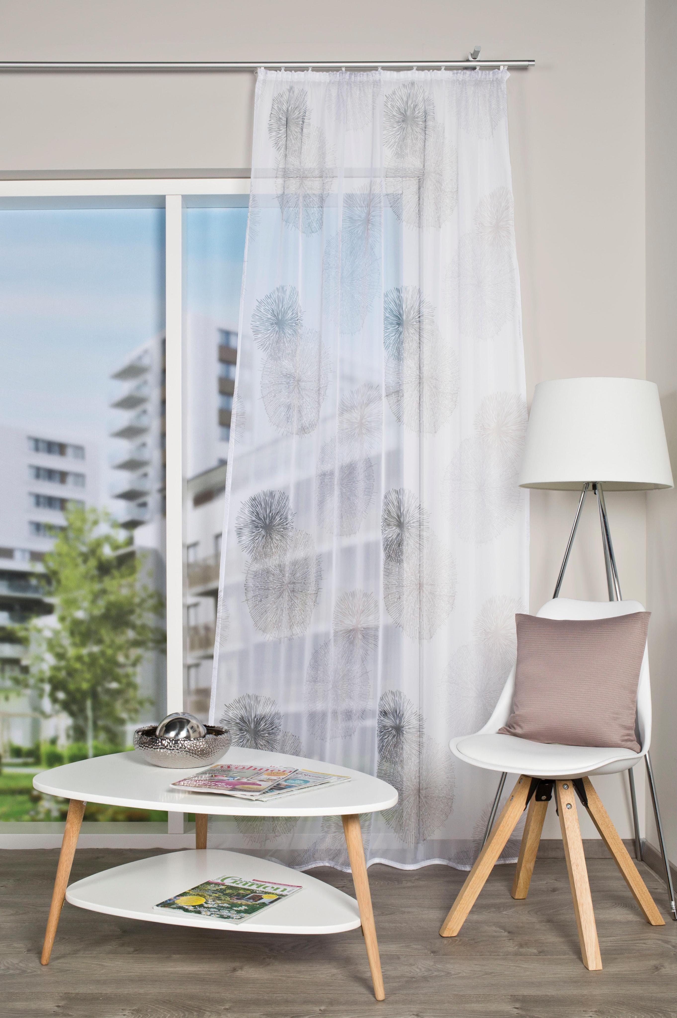 Home Wohnideen Rawlins Voile Gardine mit Kreis-Motiven