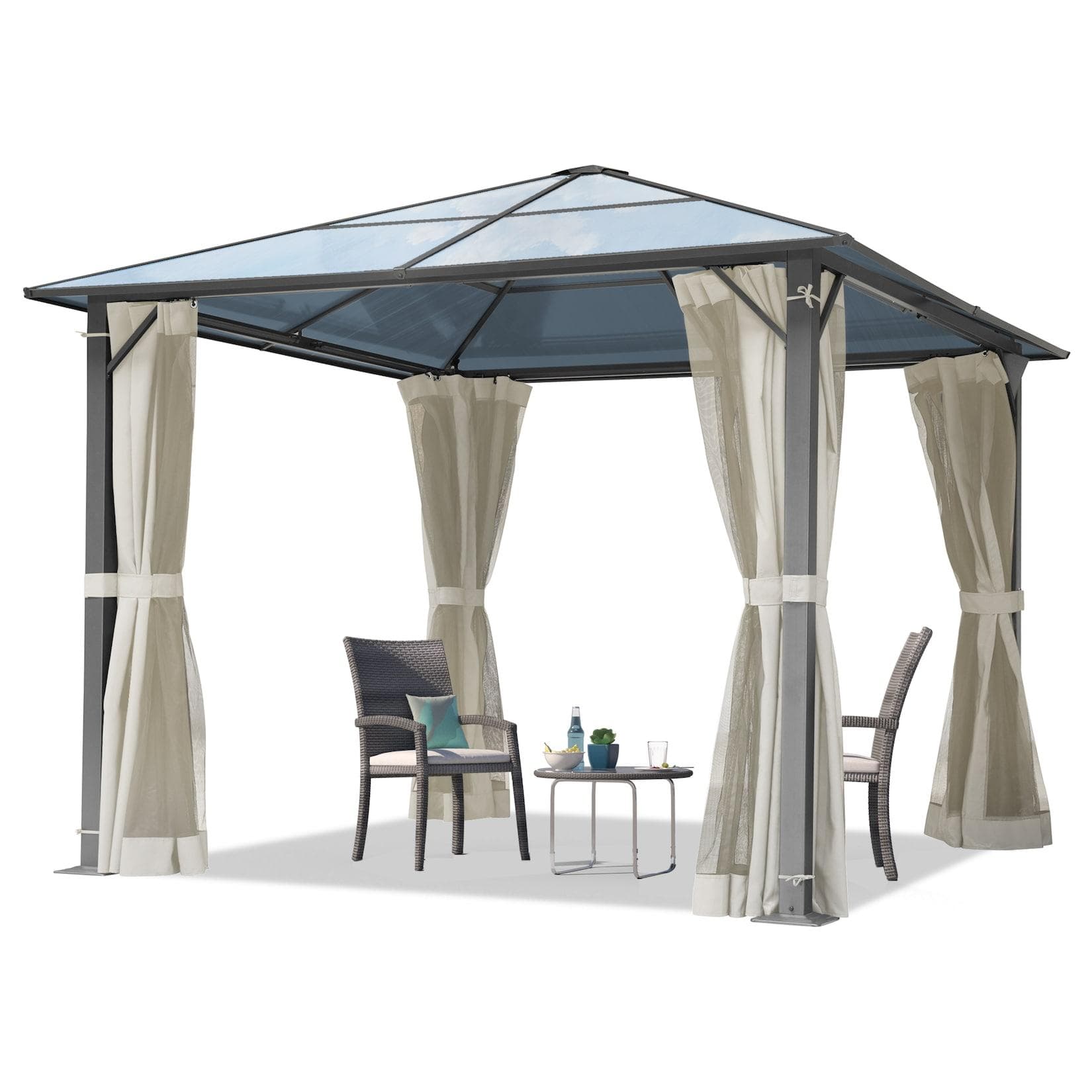 TOOLPORT Gartenpavillon Moonlight Deluxe Crème Jahreszeitlich