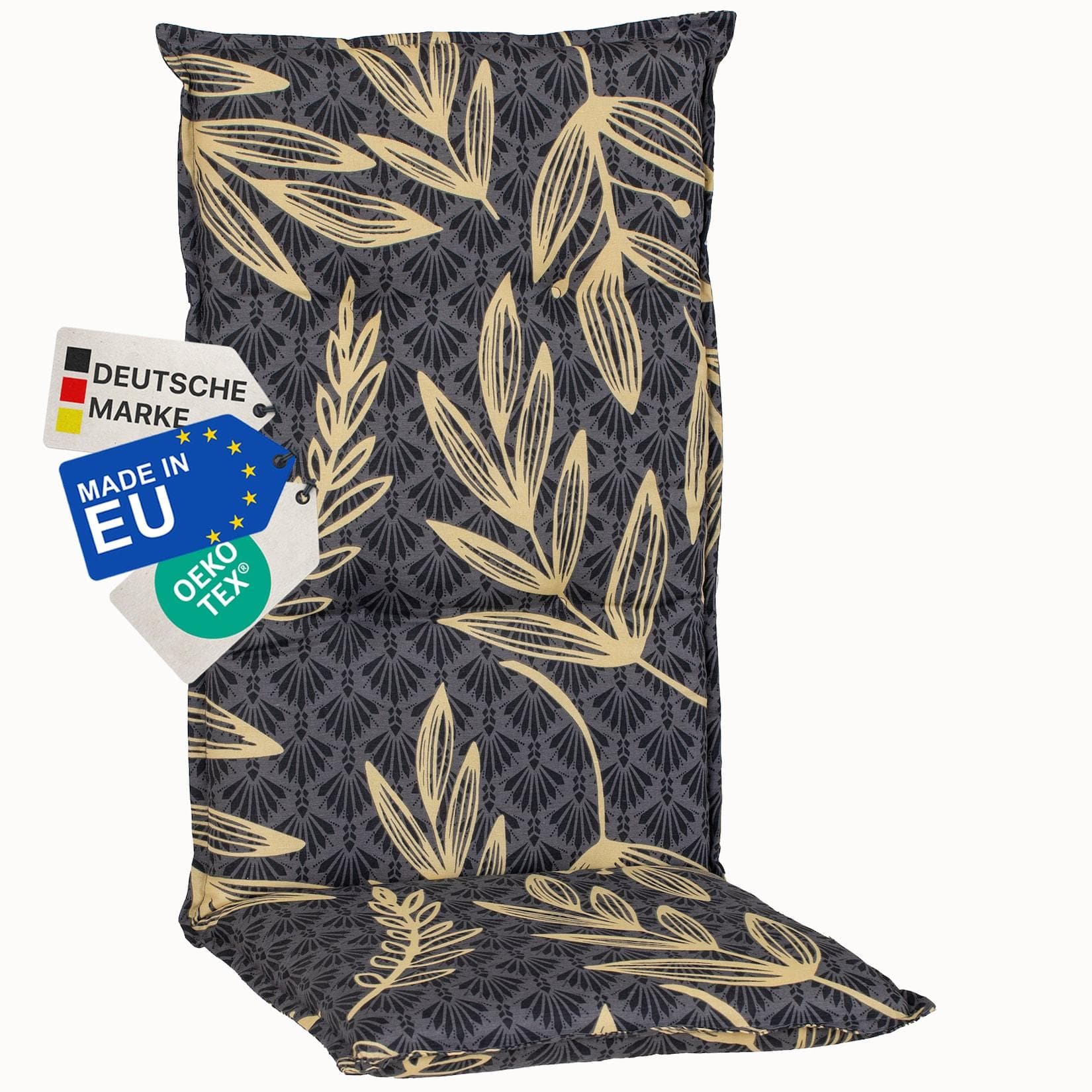 NYVI Gartenstuhl-Auflage Barcelona – Hochlehnerauflage Goldene Blätter