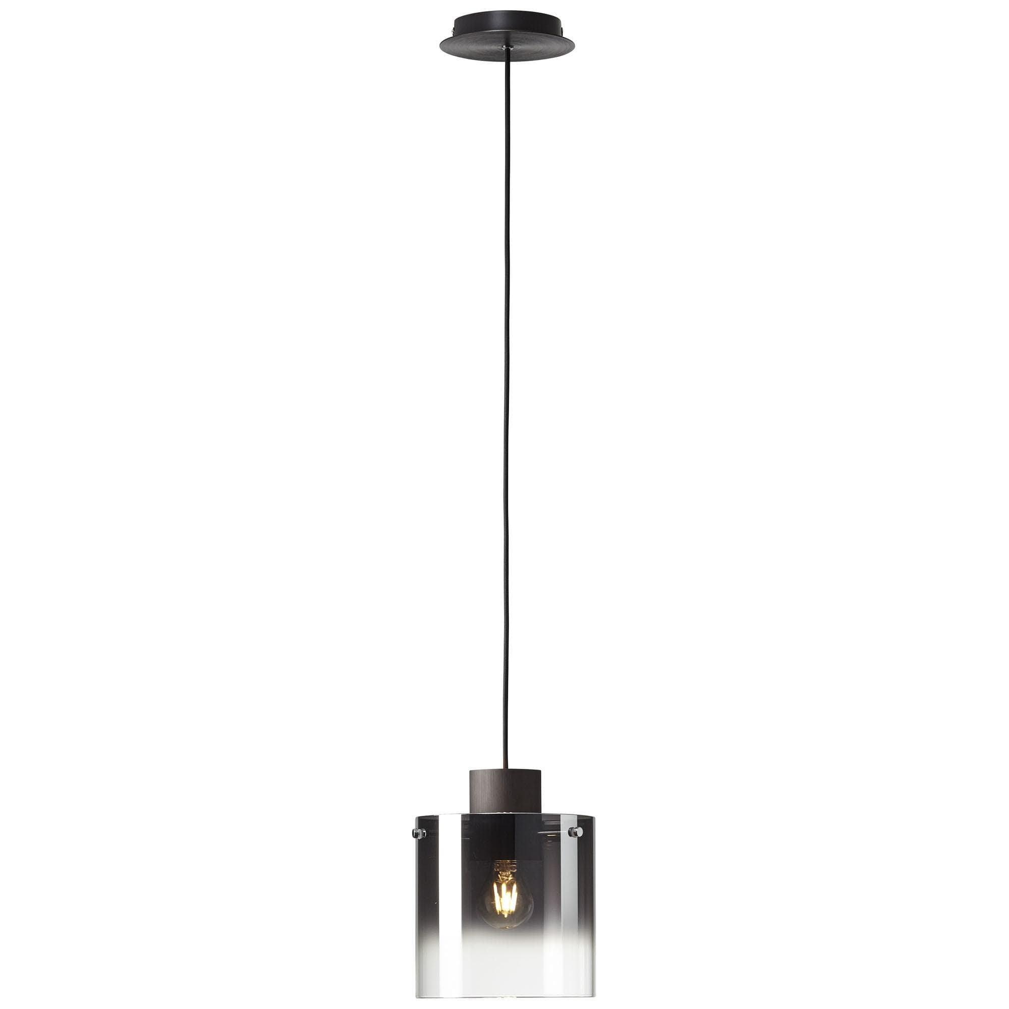 BRILLIANT Pendelleuchte Beth Kaffee/Rauchglas Metall Glas