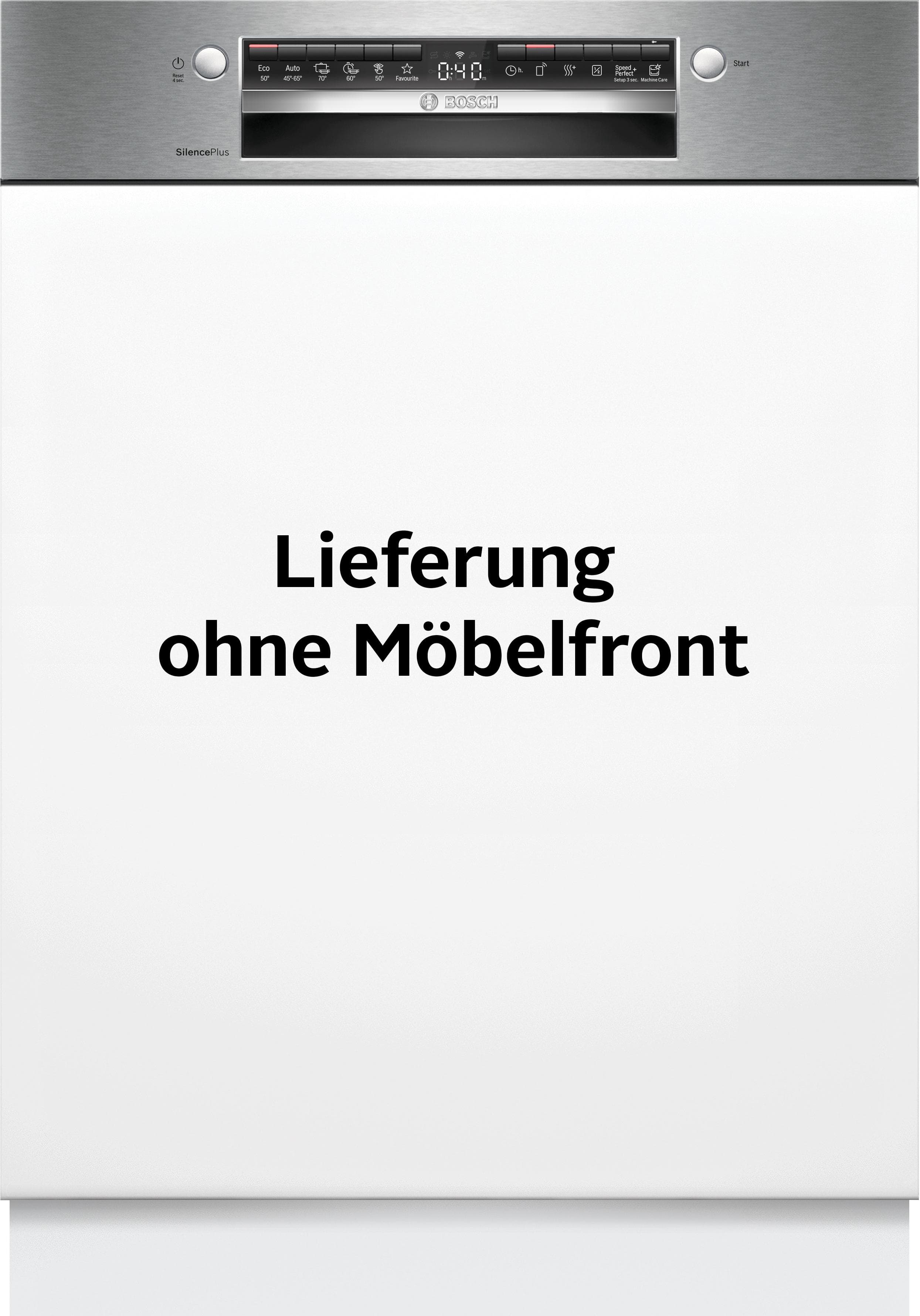 BOSCH Geschirrspüler SBI4ECS28E Teilintegrierbar Silber
