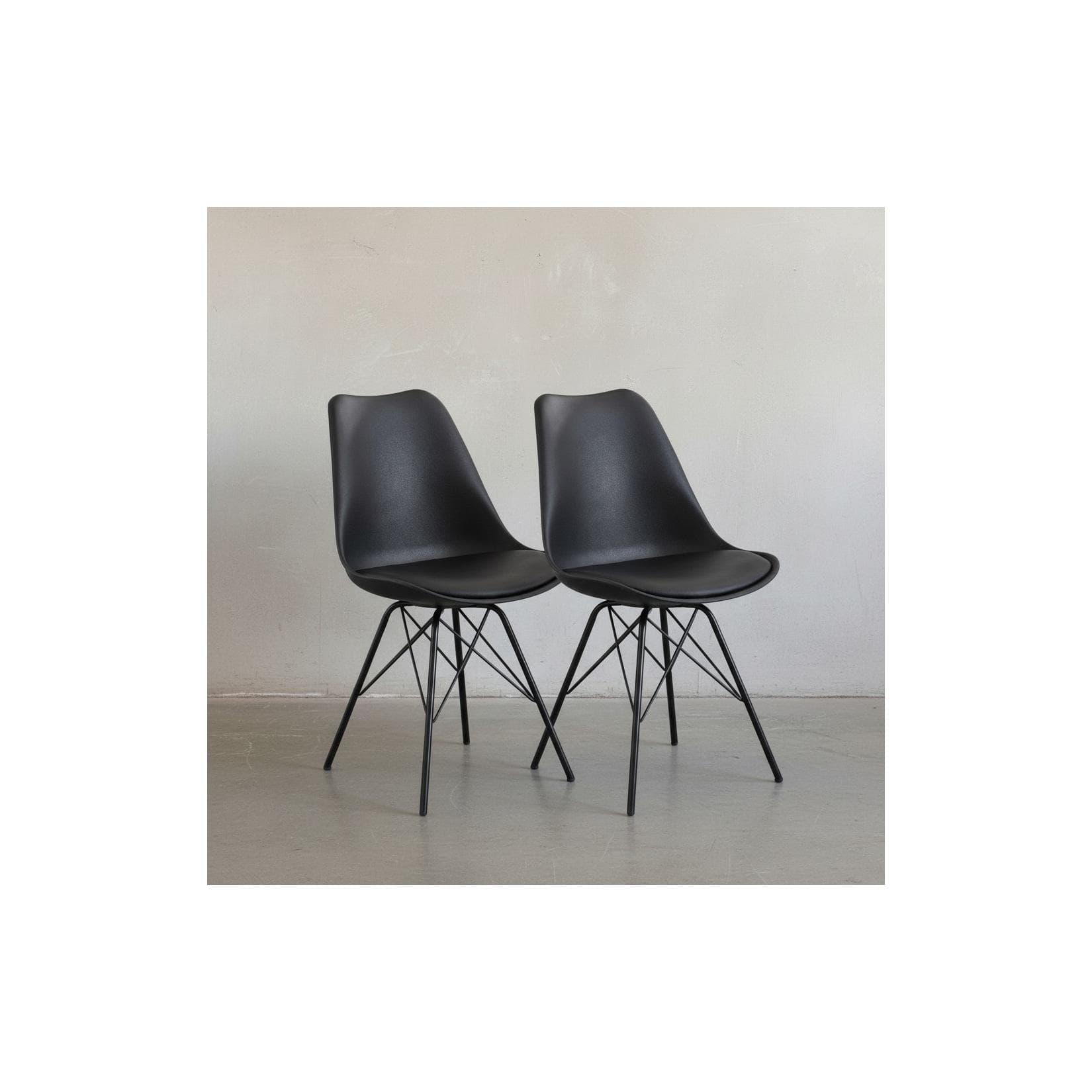 KADIMA DESIGN Skandinavische Esszimmerstühle 2er Set Kunstleder Kunststoff Bunt