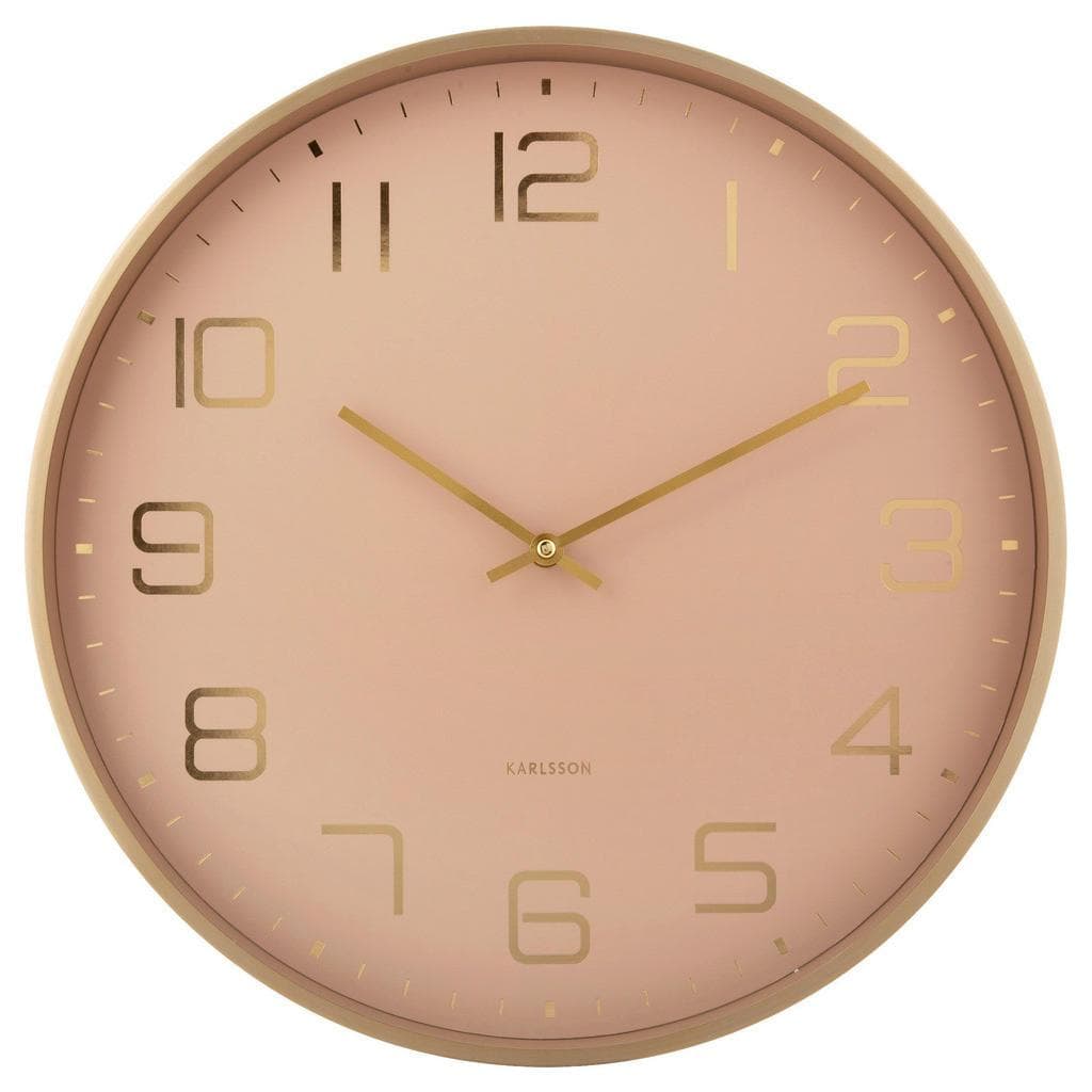 Karlsson Wanduhr Elegance Hellbraun Gold Metall
