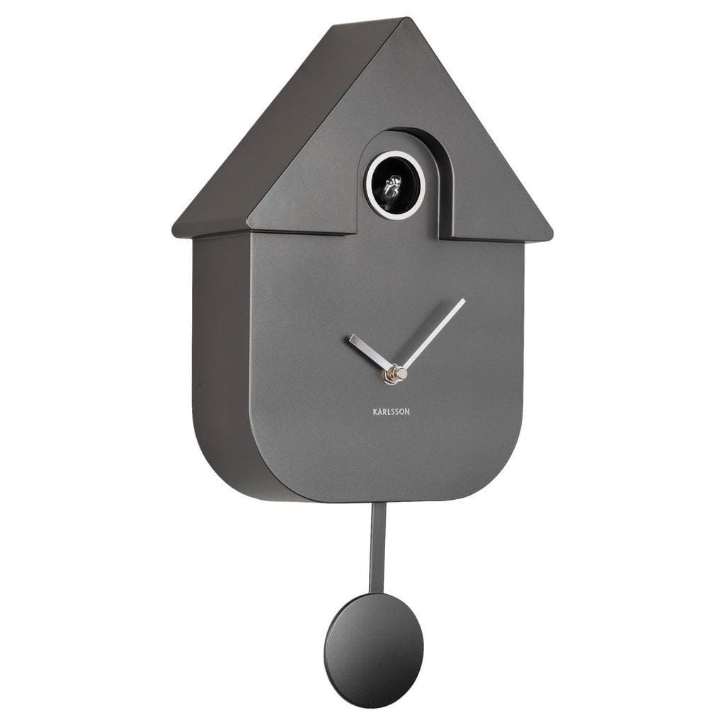Karlsson Wanduhr Cuckoo Dunkelgrau Kunststoff Schlagwerk