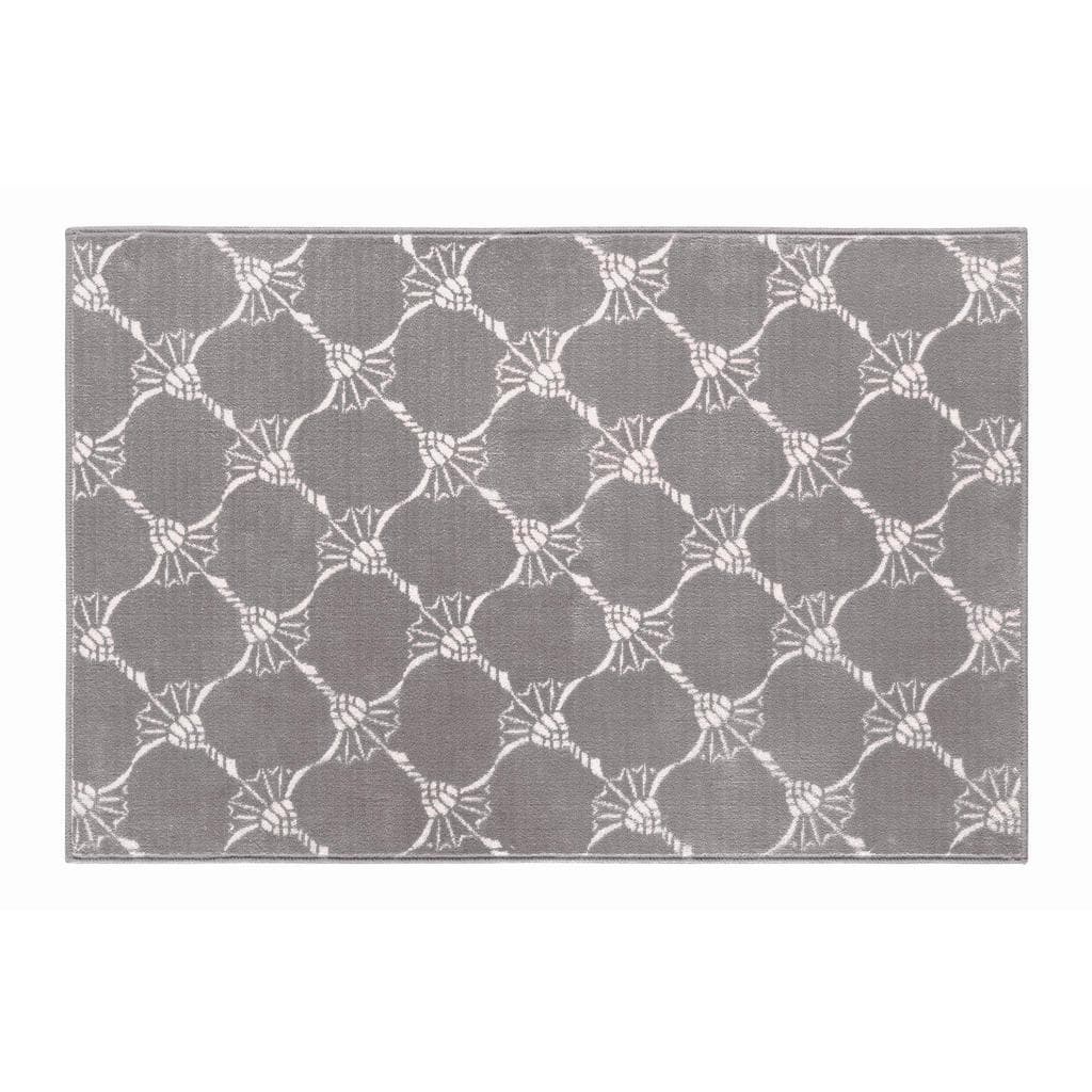 Joop! Badteppich Repetition Grau Kornblumen-Motiv 100% Baumwolle
