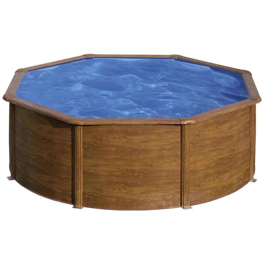 GRE Pool-Set Kit300Wqgre Kiefer Metall Holzoptik 120 cm
